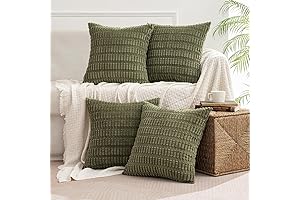 MIULEE Olive Green Farmhouse Decor Living Room Throw Pillow Covers – Modern...