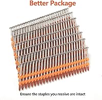 Vista 5 de Clavos de marco de 21 grados, 1000 unidades, 3-1/2 pulgadas x 0.131”, con vástago de anillo, cabeza redonda completa galvanizada en caliente