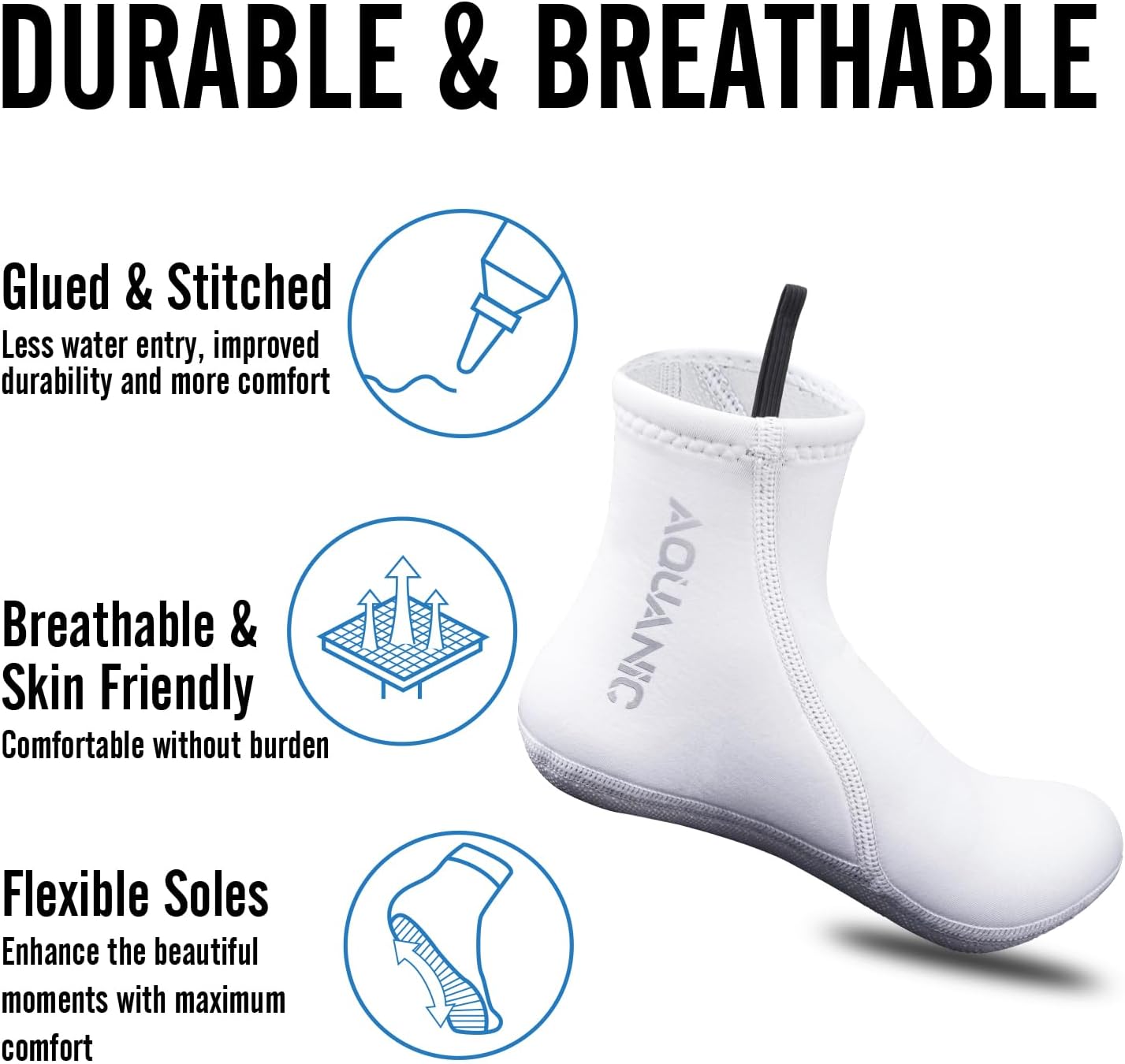 nitescuba Free Diving Socks 2.5mm Neoprene Wetsuit Socks Thermal Water Socks Fin Socks for Snorkeling Surfing Swimming - Image 3