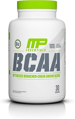 Miniatura 1 de MusclePharm Essentials BCAA Cápsulas aminoácidos optimizados de cadena ramificada 30 porciones 240 Cápsulas, FRUIT PUNCH, Sin sabor.
