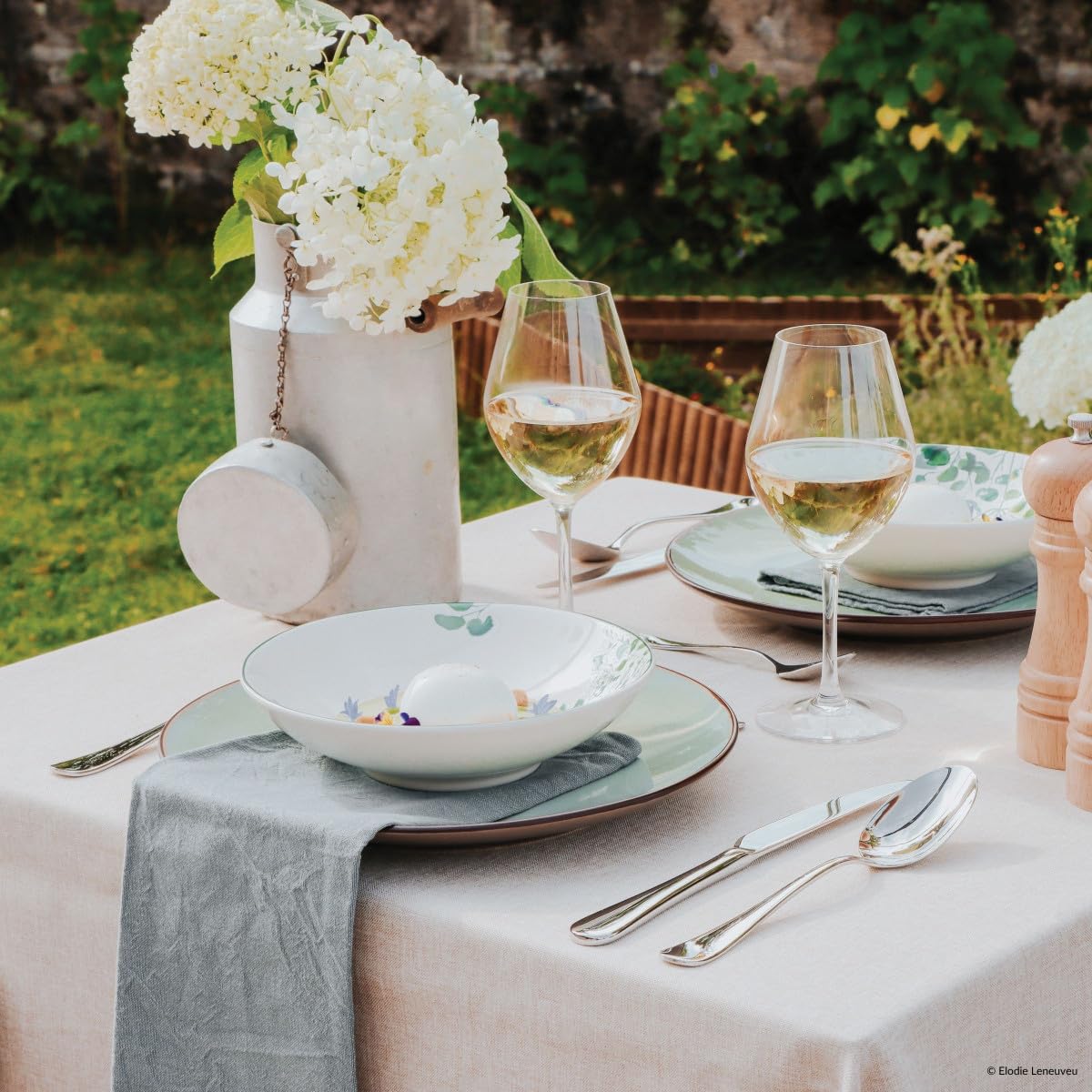 Médard de Noblat - Assiette plate - D26.5 cm - Feeling - Grès - Lot de 6 - Vert Jade