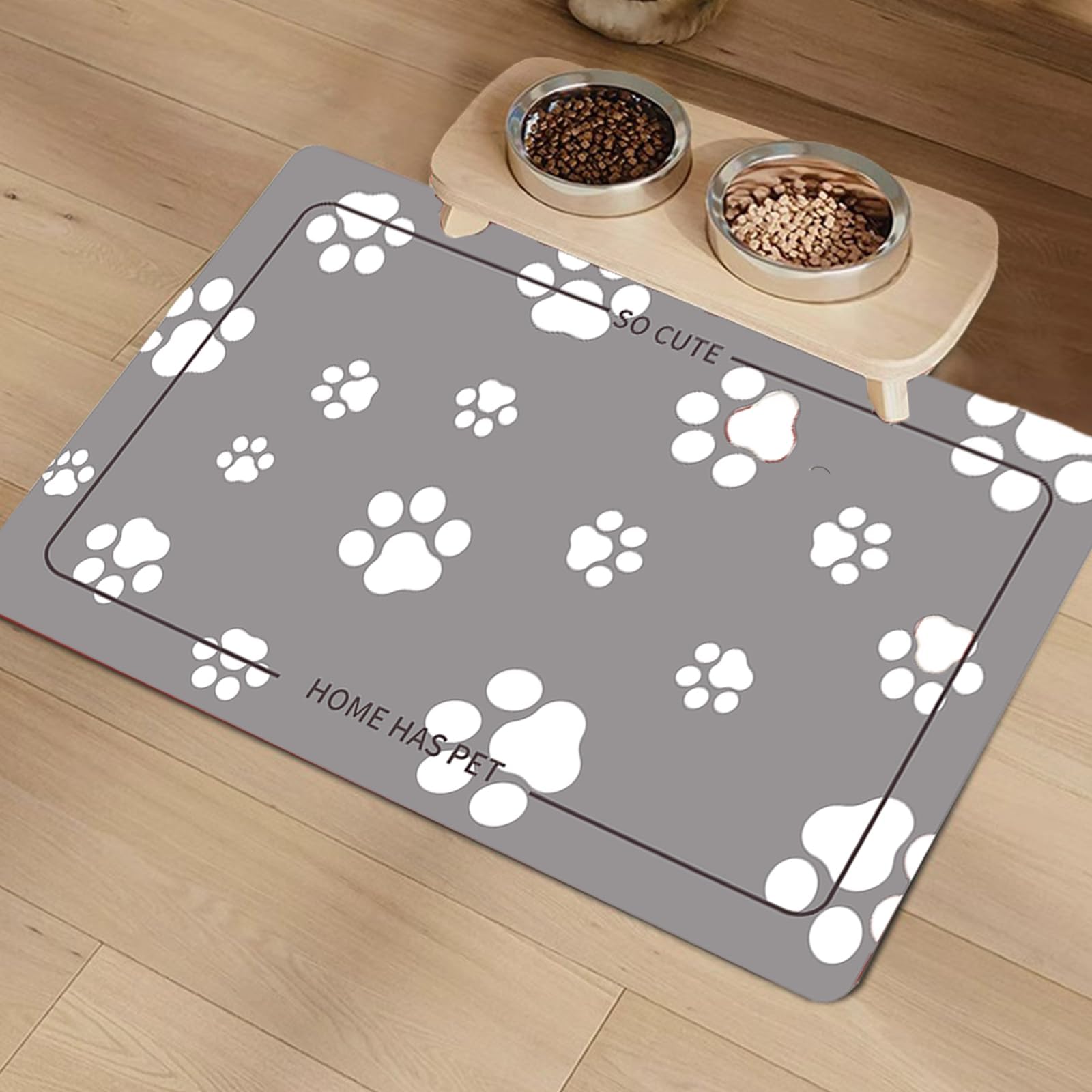 Pet Feeding Mat Absorbent Dog Bowl Mat for Dog Food and