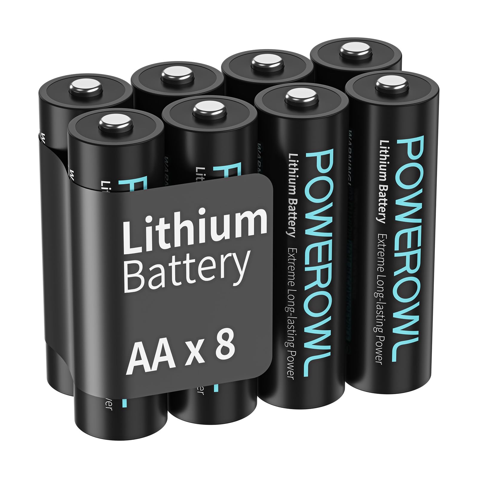 POWEROWL AA Batteries, 1.5V Lithium Battery, Double A Battery - Pack of 8 (Not Rechargeable)