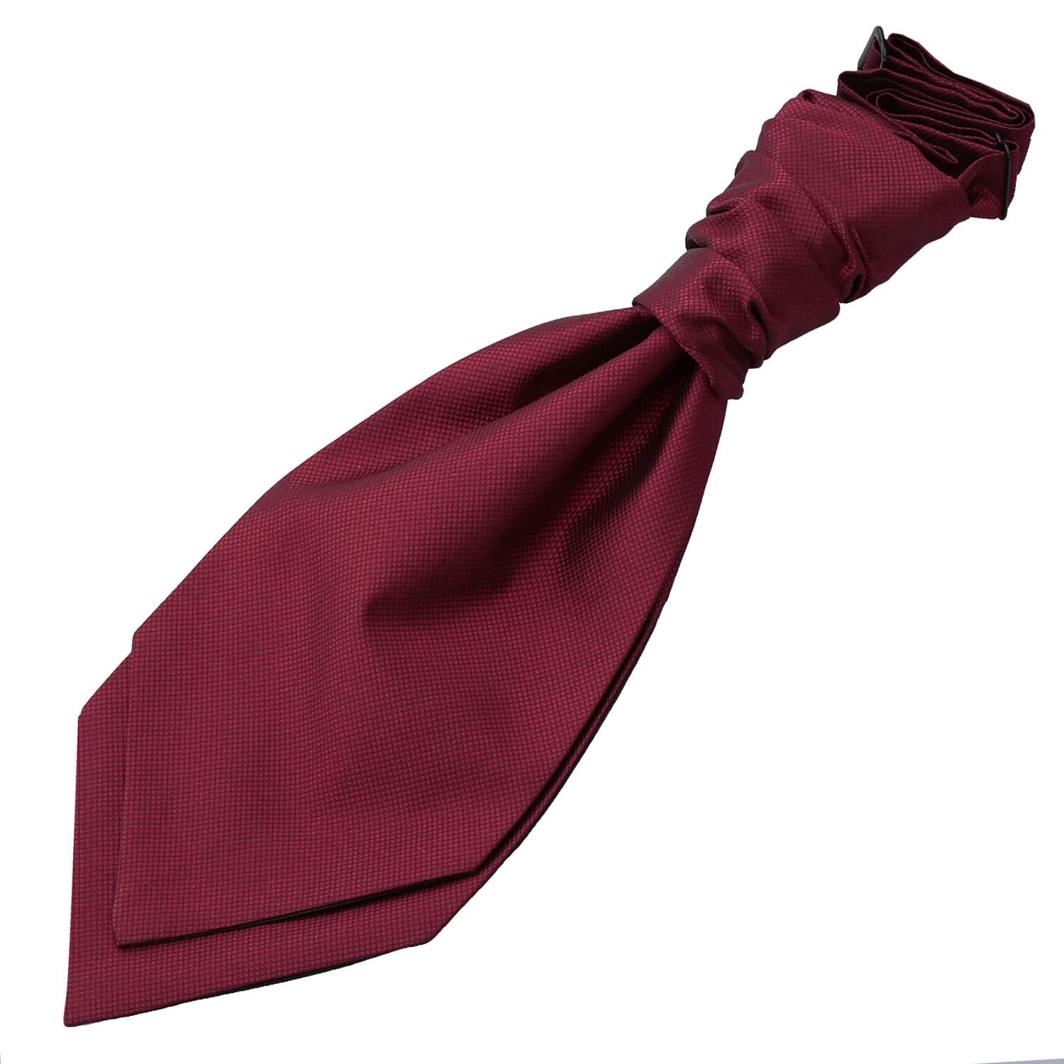 Dqt Boys Burgundy Solid Check Pre-Tied Scrunchie Cravat - Wedding Page Formal