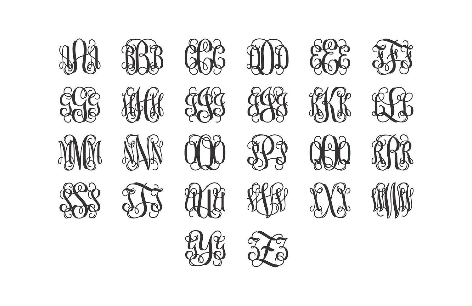 Back40Life - Unfinished Vine Monogram Wood Letters Cutout DIY Decor Nursery