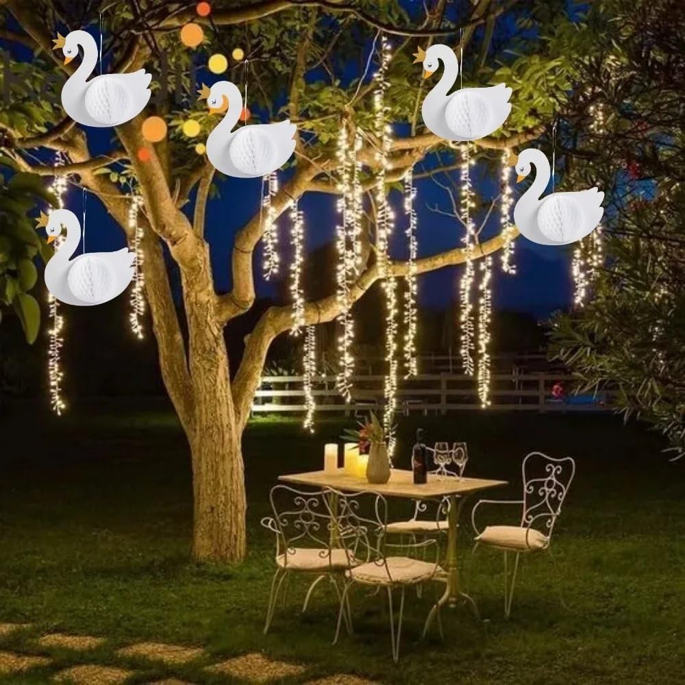 Sweet Swan Hanging Decor With Tissue - Party Decor - 3 Pieces