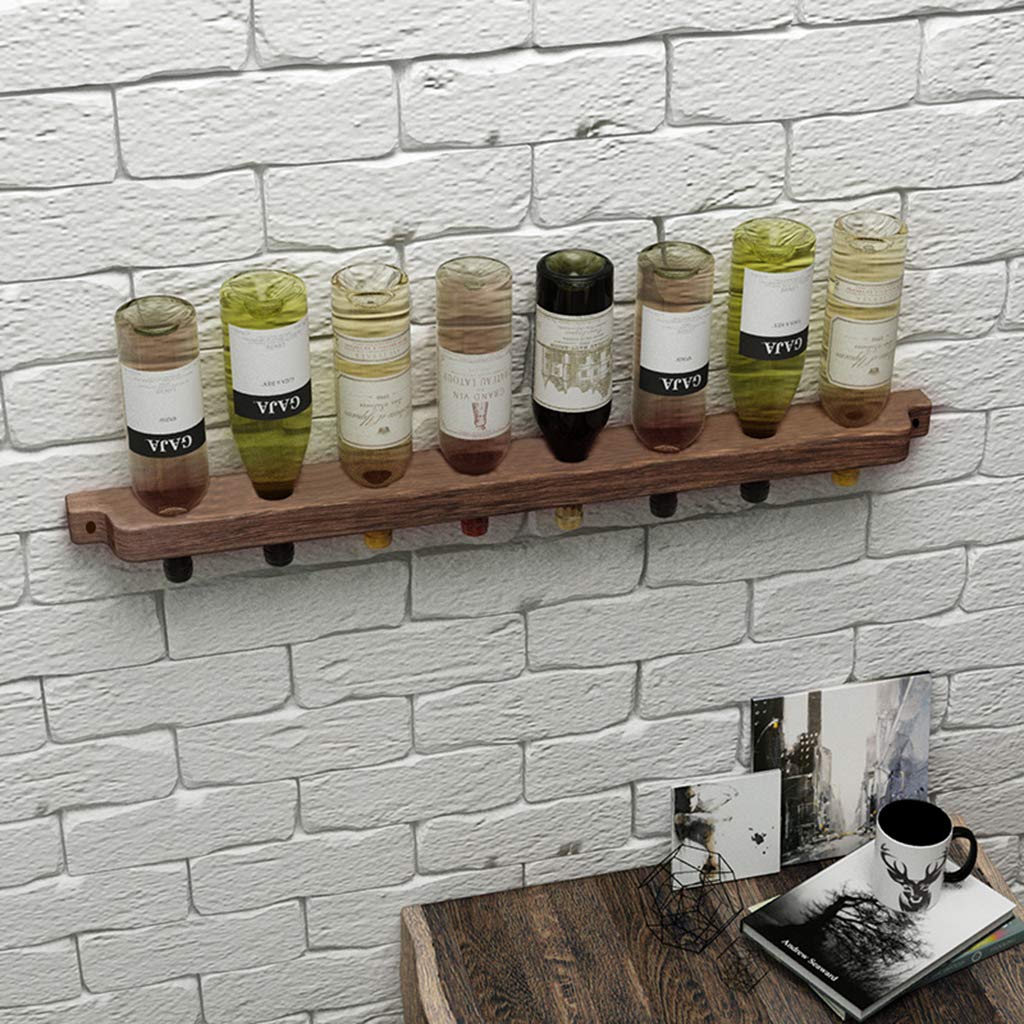 Portabottiglie Da Parete In Legno 56 Cm – Per 6 Bottiglie E Calici, Retrò Per Cucina E Cantina