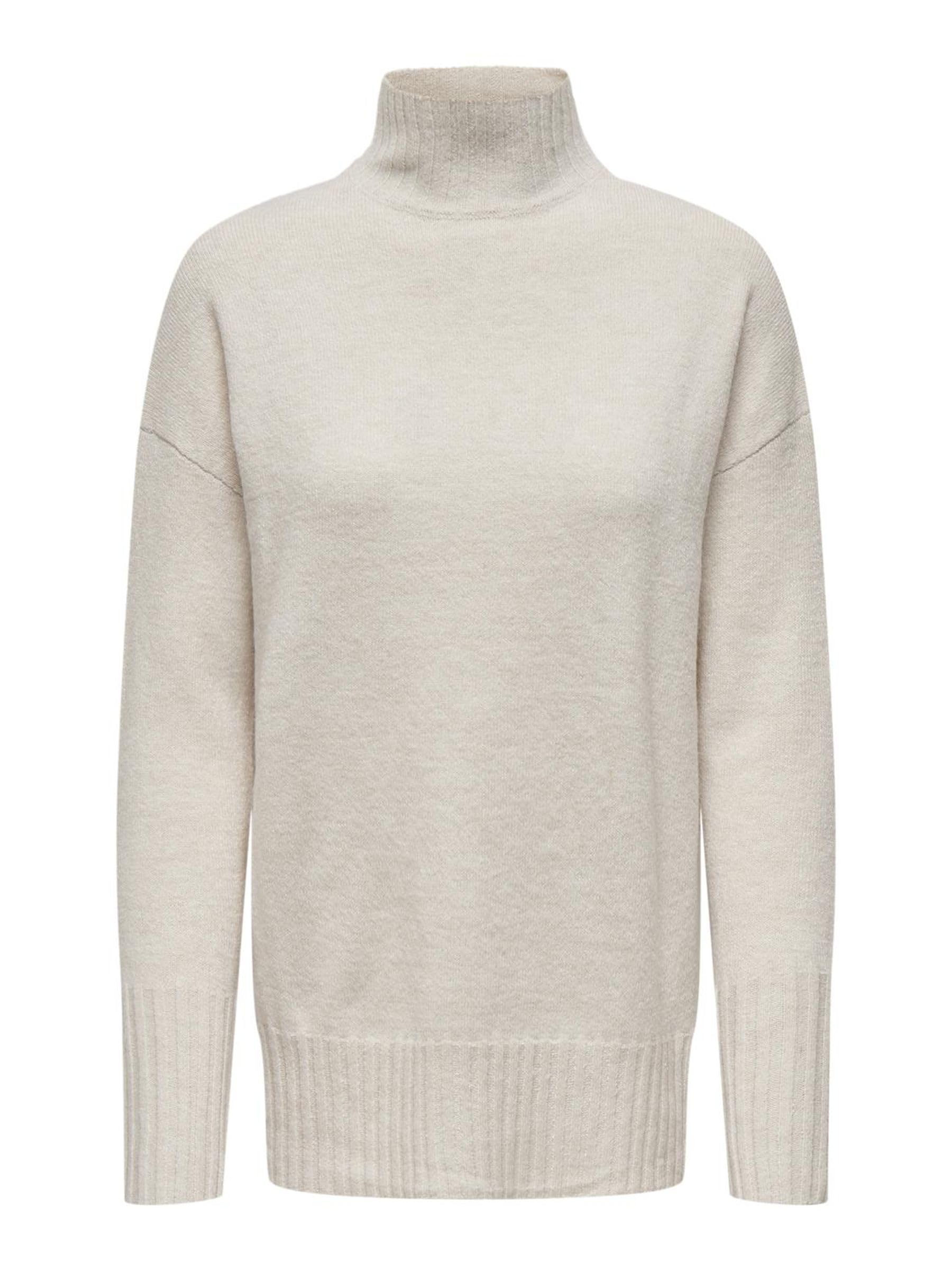 ONLY Womens Onlgabriel Life L/S Highneck Nca KNT Sweater, Pumice Stone, M UK