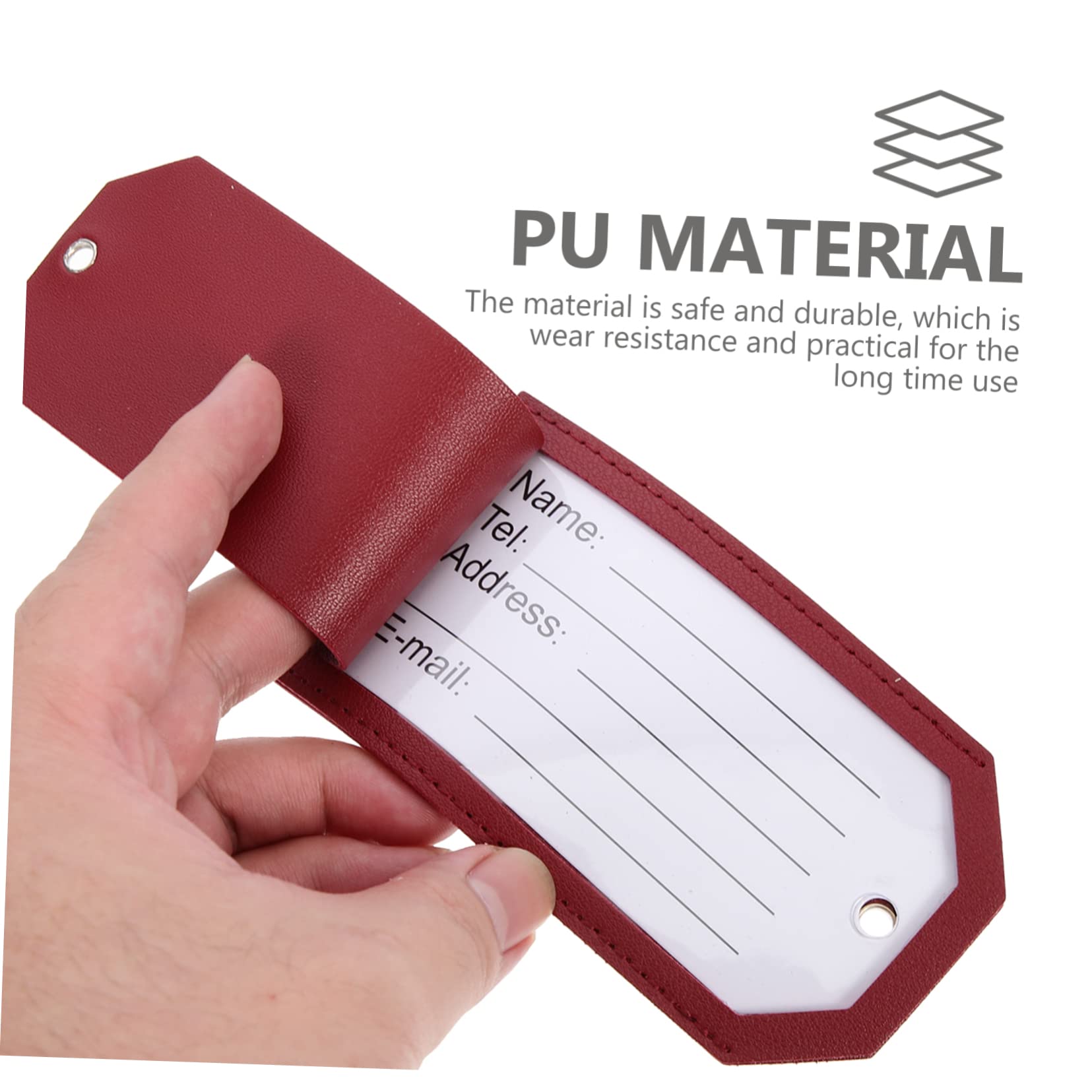 12pezzi Etichette Per Valigie Pu Pelle Da Targhette Identificative Con Flap Privacy Accessori Per Bagagli Leggeri e Resistenti Per Viaggi e Trasporti