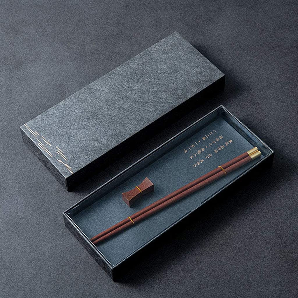 Essstäbchen aus Holz, wiederverwendbar und Essstäbchenablage-Set, Essstäbchen-Geschenkset aus Naturholz mit Etui, spülmaschinenfest, japanische, koreanische, rutschfeste Essstäbchen für Restaurant u