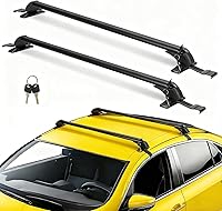 TeqHome 43" Universal Roof Rack Cross Bars: Lockable Aluminum, 165lbs Load for Cars Trucks SUVs, Tool-Free Install