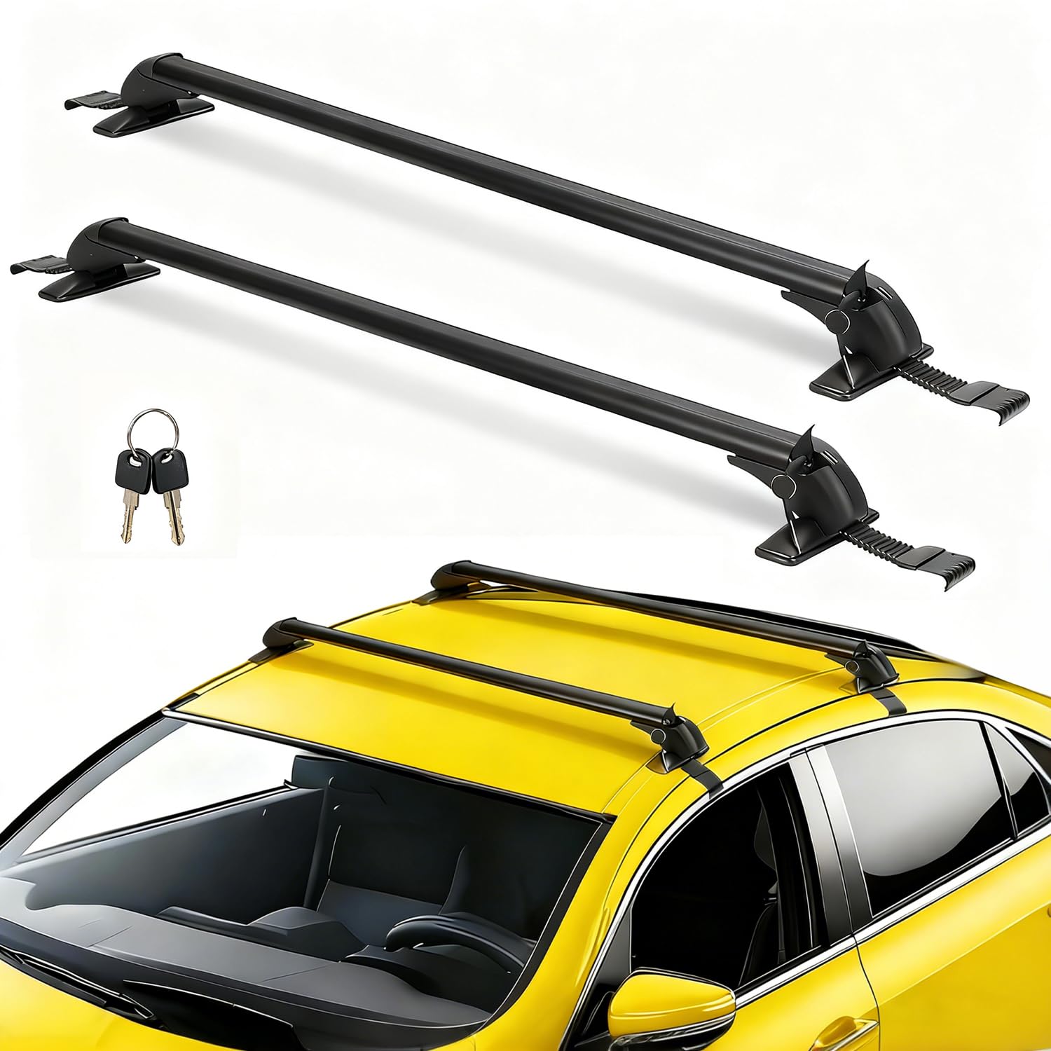 Photo 1 of 43" Universal Roof Rack Cross Bars, Upgraded Aluminum Lockable Crossbars with Extendable Window Frame & Dual Security Keys. 165lbs Max Load for Bare Roof Cars/Trucks/SUVs
