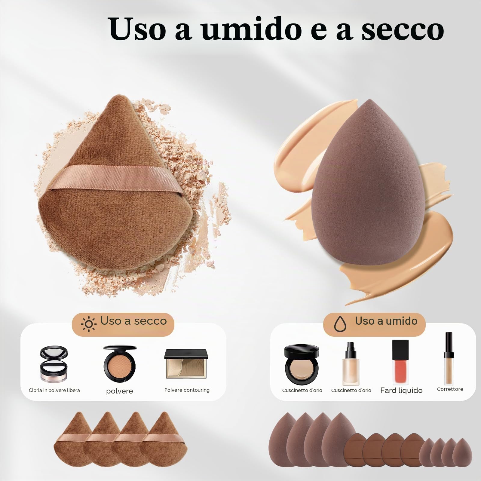 HEYMKGO Set di 40 Pennelli Make Up Professionali, Kit Completo Multifunzionale con Pennelli Doppia Faccia per Fondotinta, Cipria, Fard, Correttore, Ombretti - Accessori e Strumenti Cosmetici per Trucc