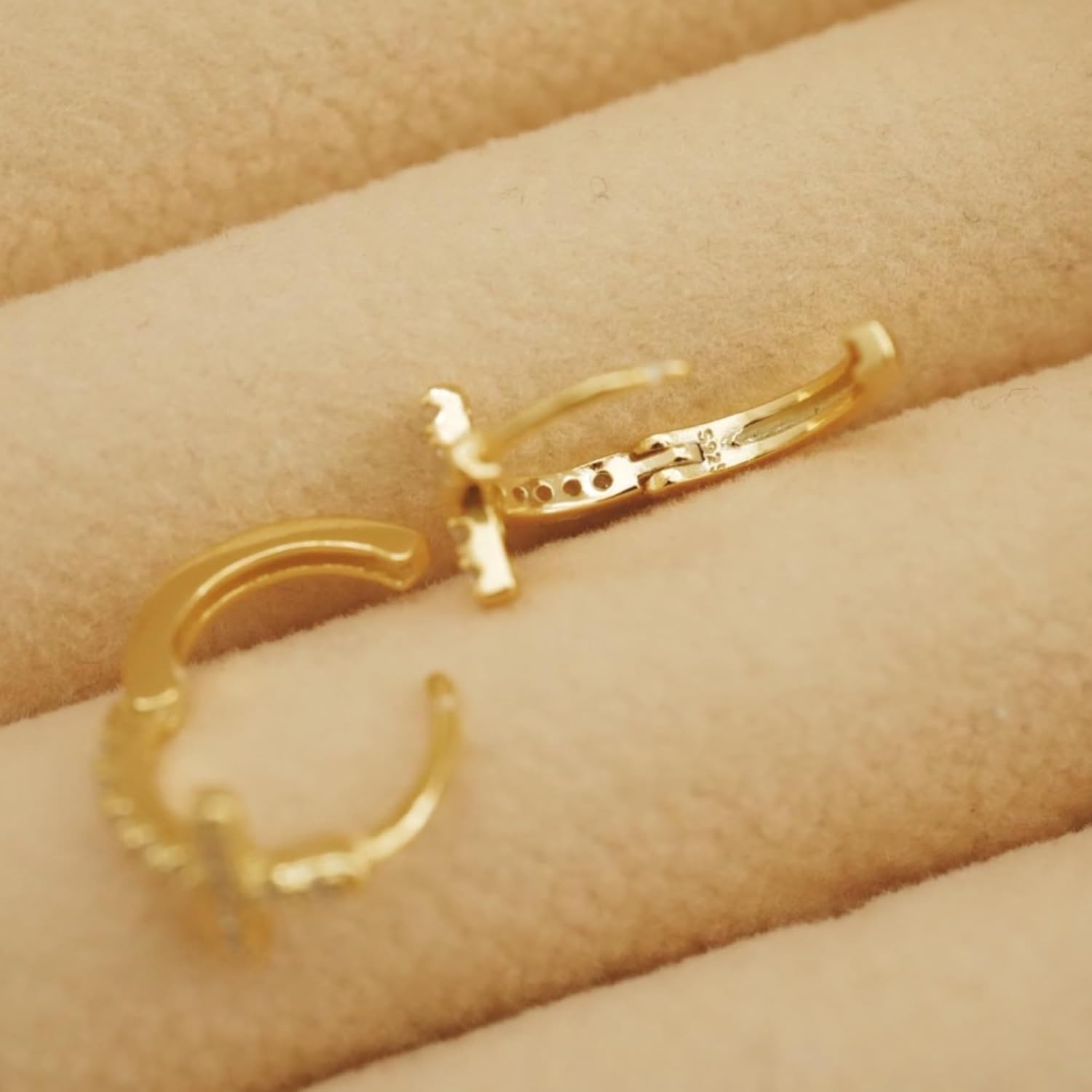 Cross Huggie Hoop Earrings - S925 Sterling Silver CZ Cross Huggies - Faith Jewelry For Women - Dainty Small Gold Hoops