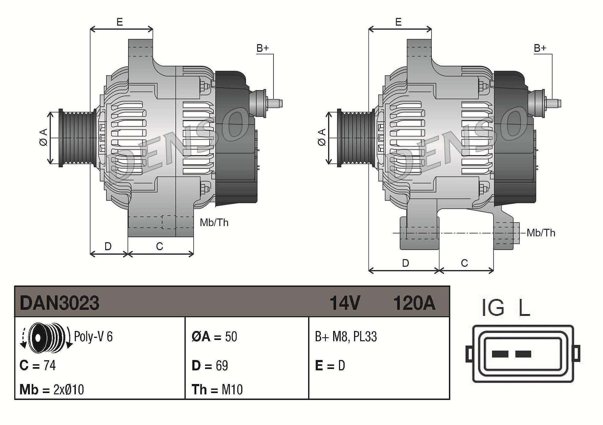DENSO Generatore DAN3023