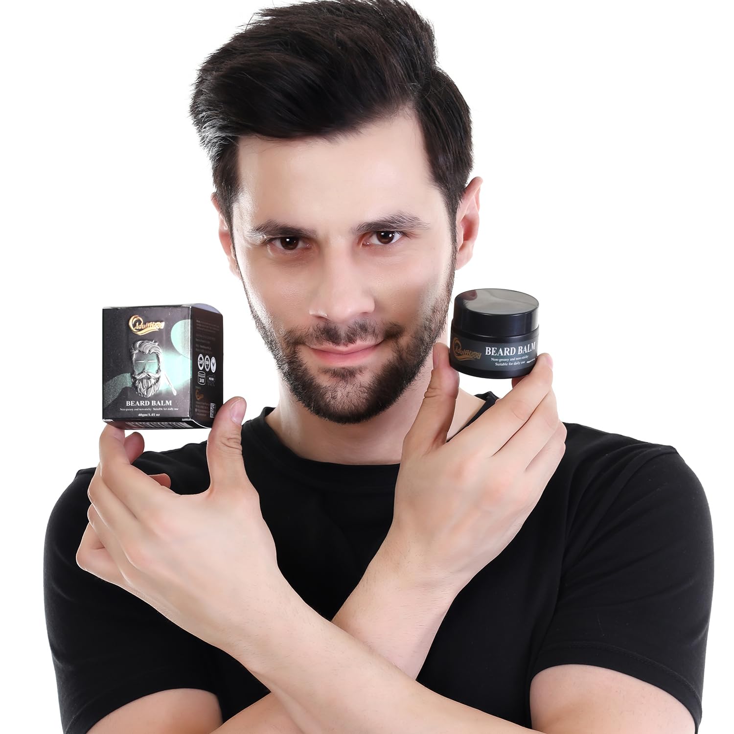 Adulthood Beard Balm For Hair Growth, Beard Growth, Hair Smoothening & Straightening | All skin types | Non-greasy and non-sticky Suitable for daily use | All Natural | Vegan Friendly | Organic Oils and Butters | (Pack Of 1, 40gm) 1