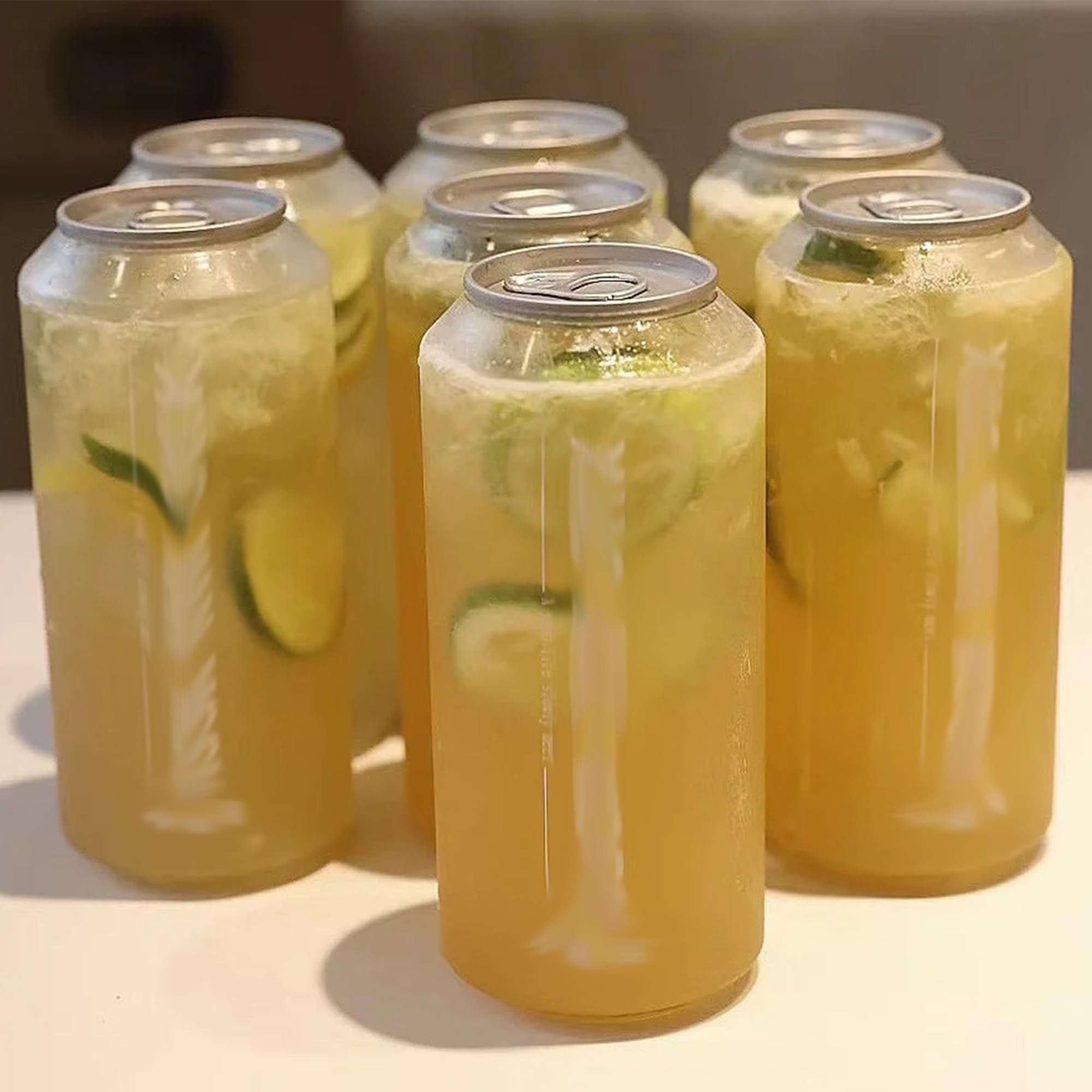 Amazon.com: Wixkix 500 毫升塑膠汽水罐附蓋100 個透明瓶適用於飲料吧