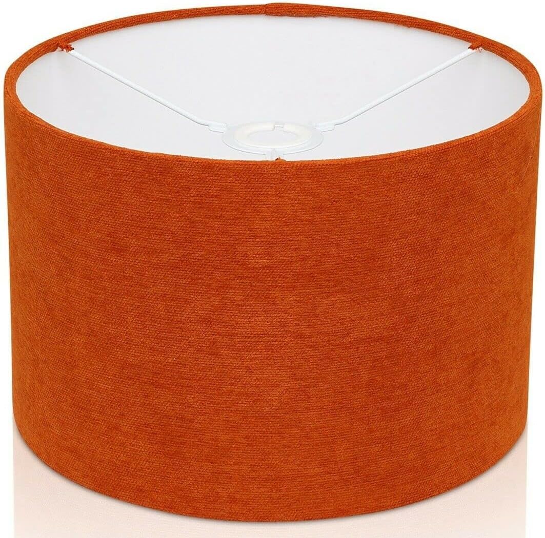 Furniture Checklist Chocolate Brown,White Bahia Handmade Fine Chenille Burnt Orange / Rust Cylinder / Drum Lampshade / Pendant Shades / Ceiling Or Table Lamp Shade (8''Long (20Cm X 25Cm))