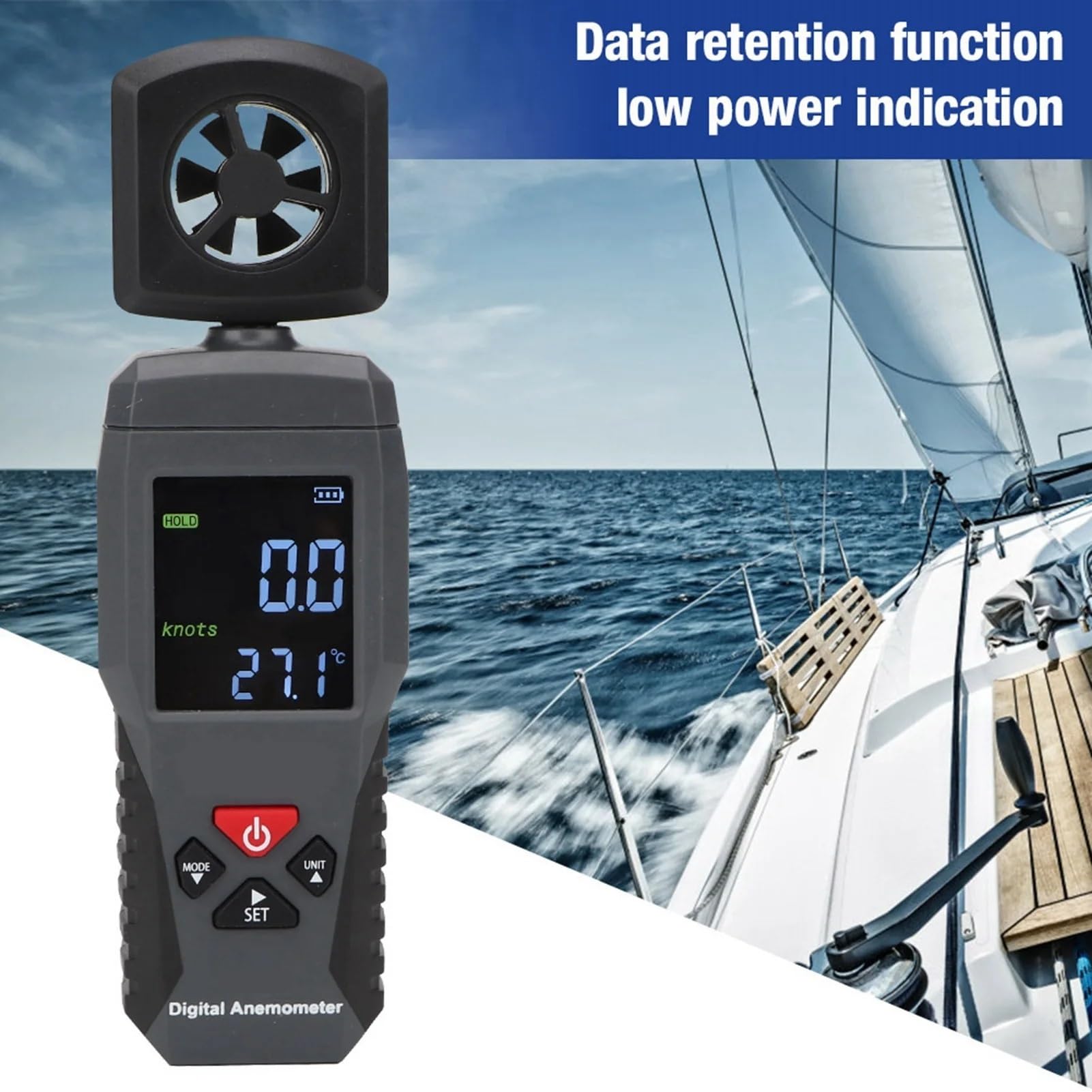 Anemómetro Portátil, Anemómetro portátil de mano, medidor de velocidad del viento