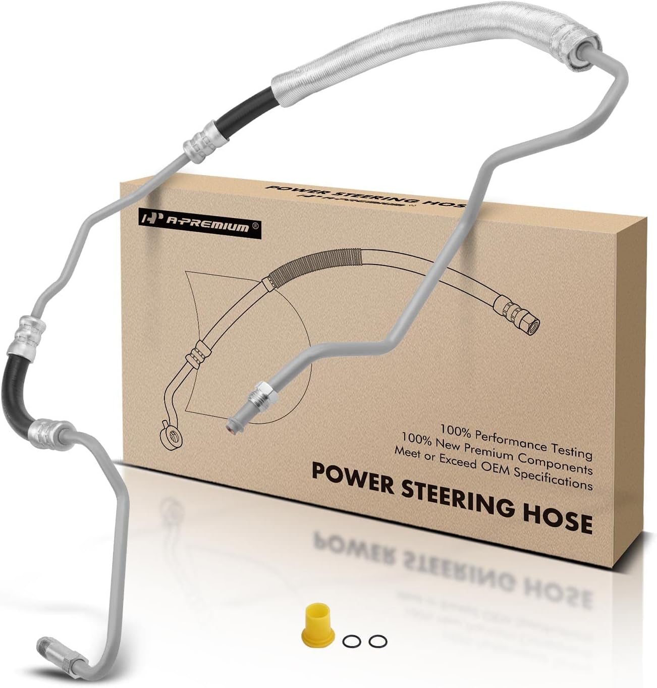 A-Premium Power Steering Pressure Hose Line Assembly Compatible with Cadillac DTS 2006-2011, DeVille 2000-2005, Seville 2000-2004, V8 4.6L, Pump To Hydraulic Brake Booster (Pump End)