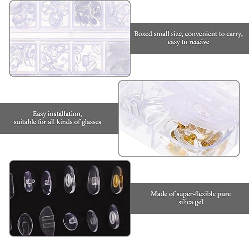 Miniatura 4 de GLEAVI Gafas transparentes, gafas transparentes, gafas transparentes, kit de reparación de vidrios transparentes, 1 juego de almohadillas para la