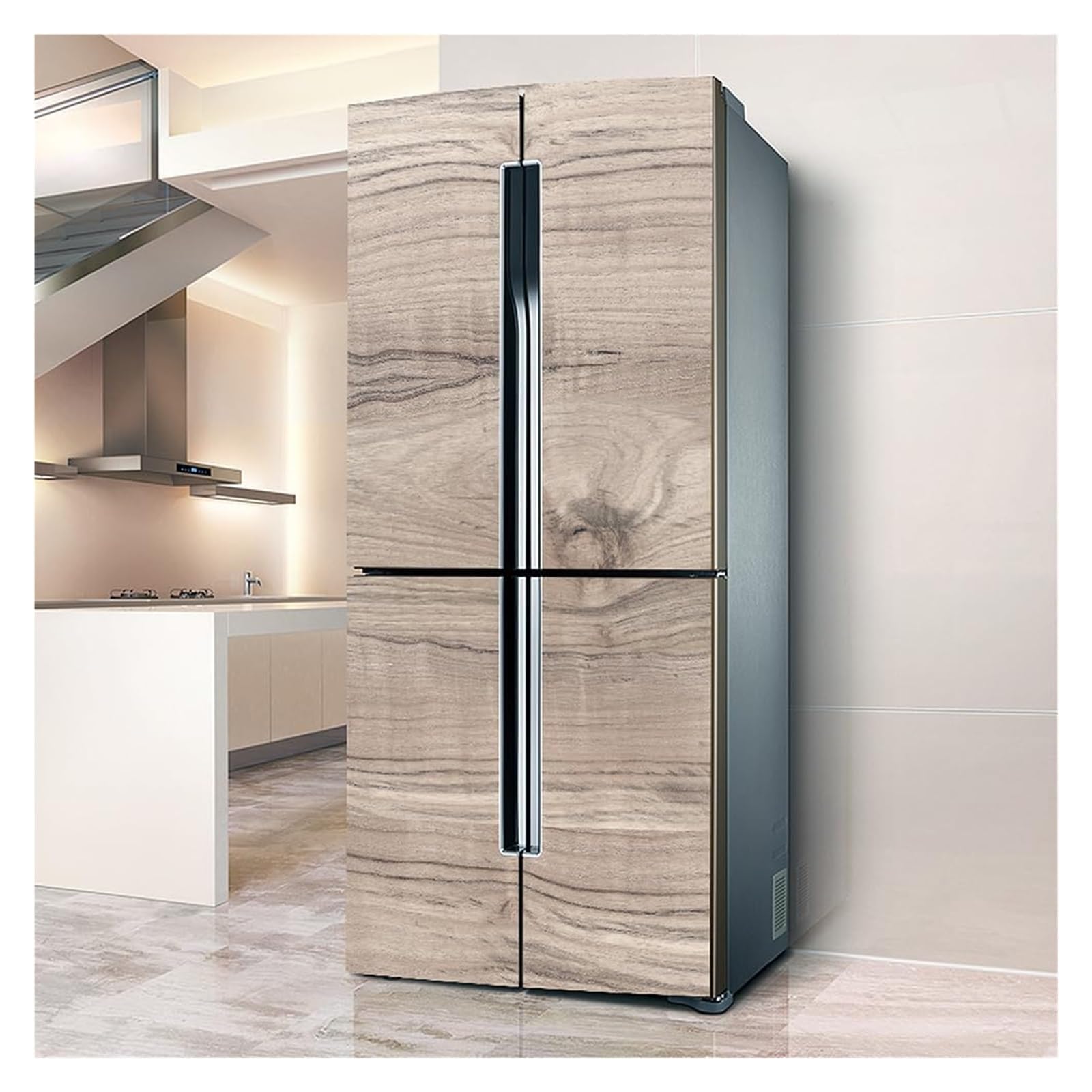 GDHKDDFL Minimalist, luxury-inspired fridge decals, Fridge Sticker Full Covering Door Covers Skins Wall Stickers for Kitchen Decal, Wood Grain Effect(L: 100x180 cm)