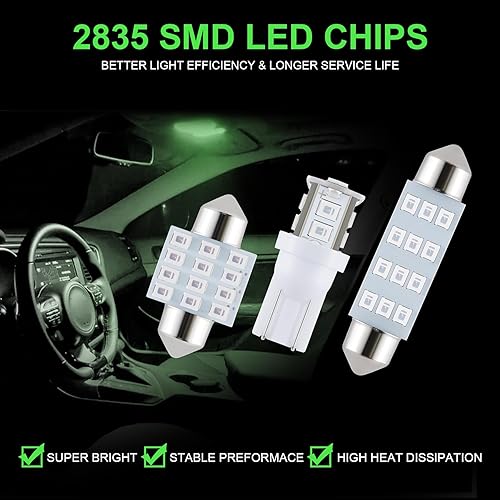 Miniatura 74 de Juego de 24 bombillas LED para interior de automóvil, 194 T10 DE3175 578, 1.220 in, 1.654 in, bombillas de repuesto para el mapa del automóvil