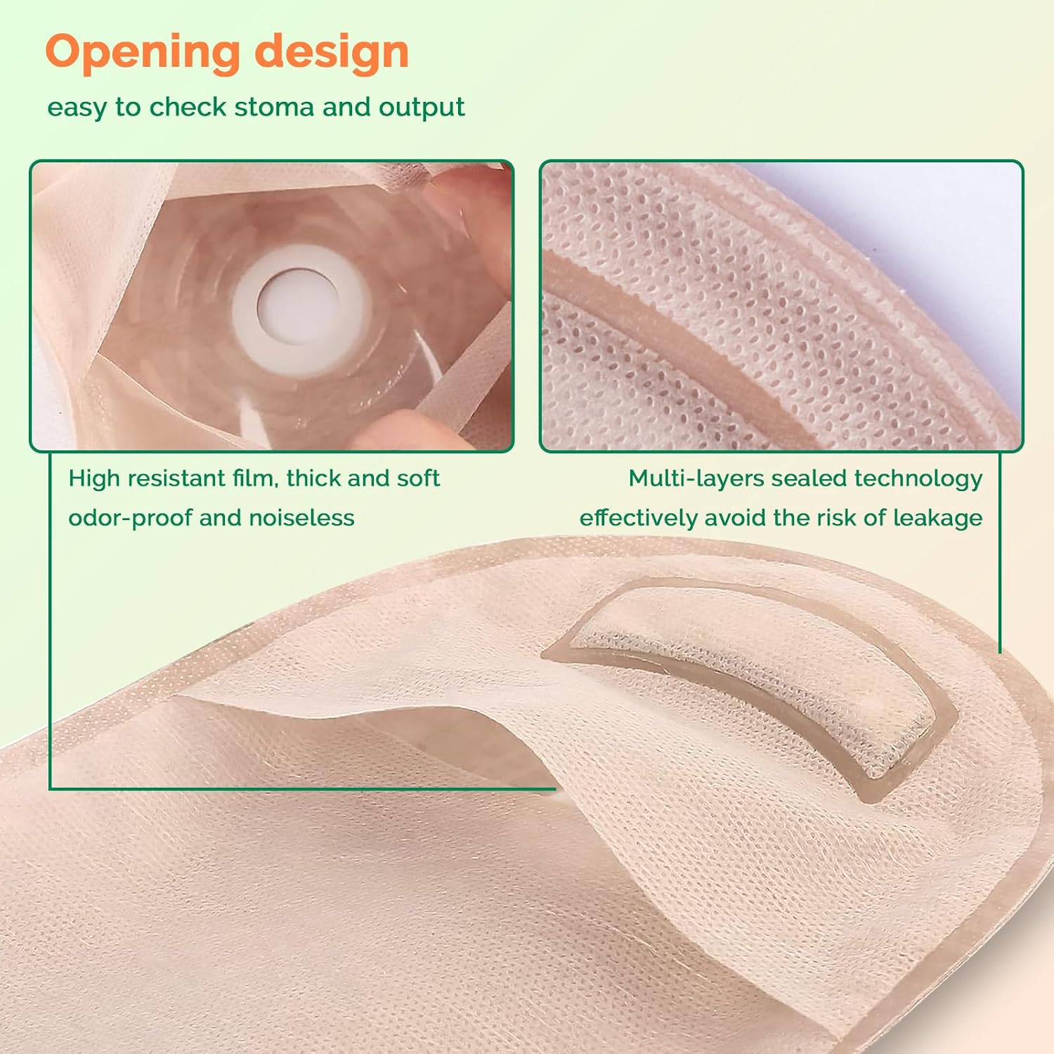 20 PCS Colostomy Bags One Piece Ostomy Bag Ostomy Supplies, Max 60mm Cut to Fit Drainable Pouches with Closure for Ileostomy Colostomy Urostomy Stoma Care