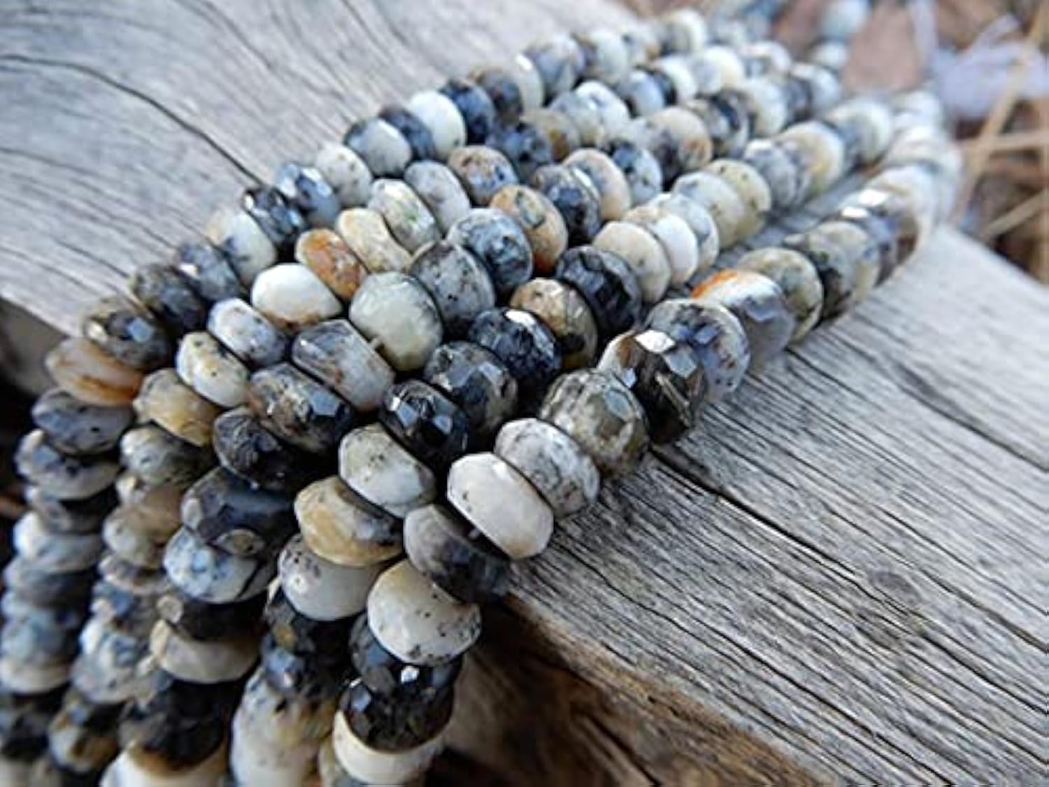 Opale Dendritique Merlinite perles rondelles facettées 6mm bijoux artisanaux DIY