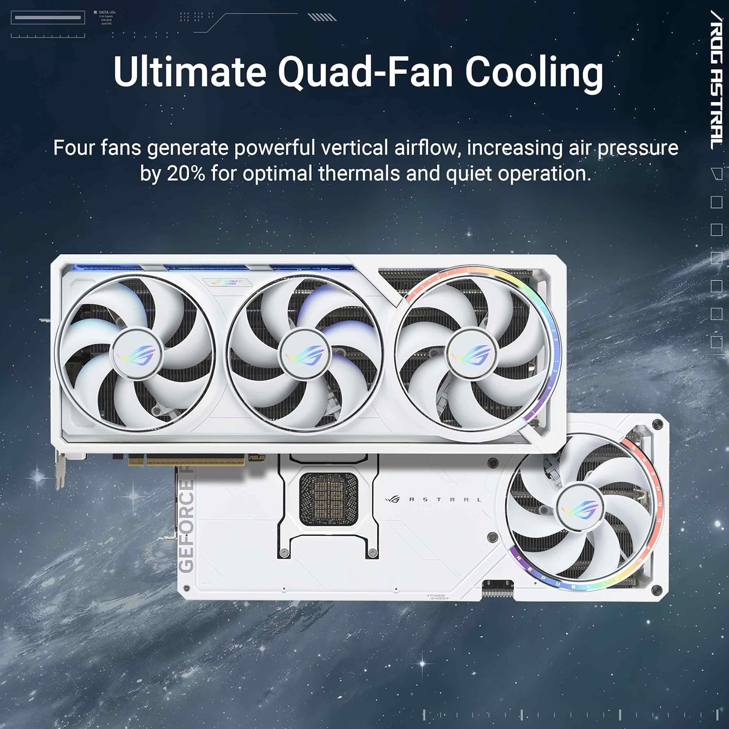 ASUS ROG Astral GeForce RTX 5090 White OC Edition GPU, 32GB GDDR7, 3352 AI Tops, DLSS 4, 512-bit, DP 2.1b x3, HDMI 2.1b x2, AI Content Creation, LLM Inference, with GPU Holder