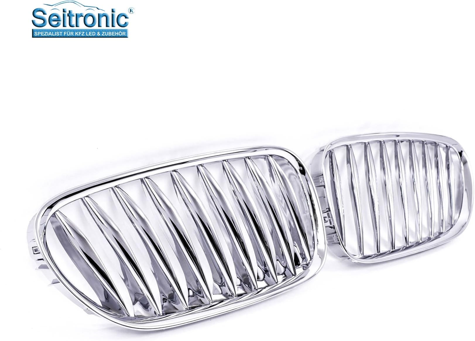 Seitronic® kidney grille/front grill in full chrome, made of high quality ABS material!