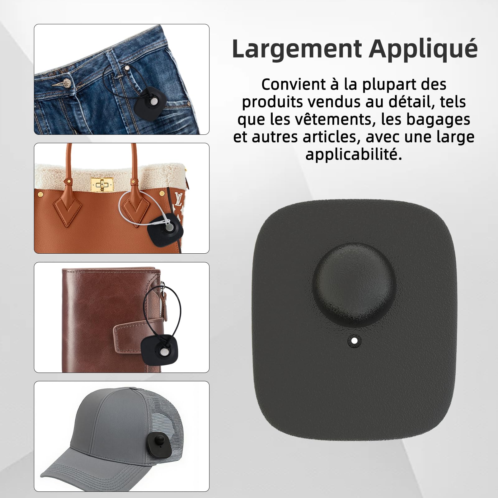 Étiquettes Antivol pour Vêtements, Étiquettes Rigides pour Magasin, Compatibles RF 8,2 MHz Antivol Vetement Aimanté pour Vêtements, Chaussures et Sacs (1,6 × 1,8 pouce) (100)