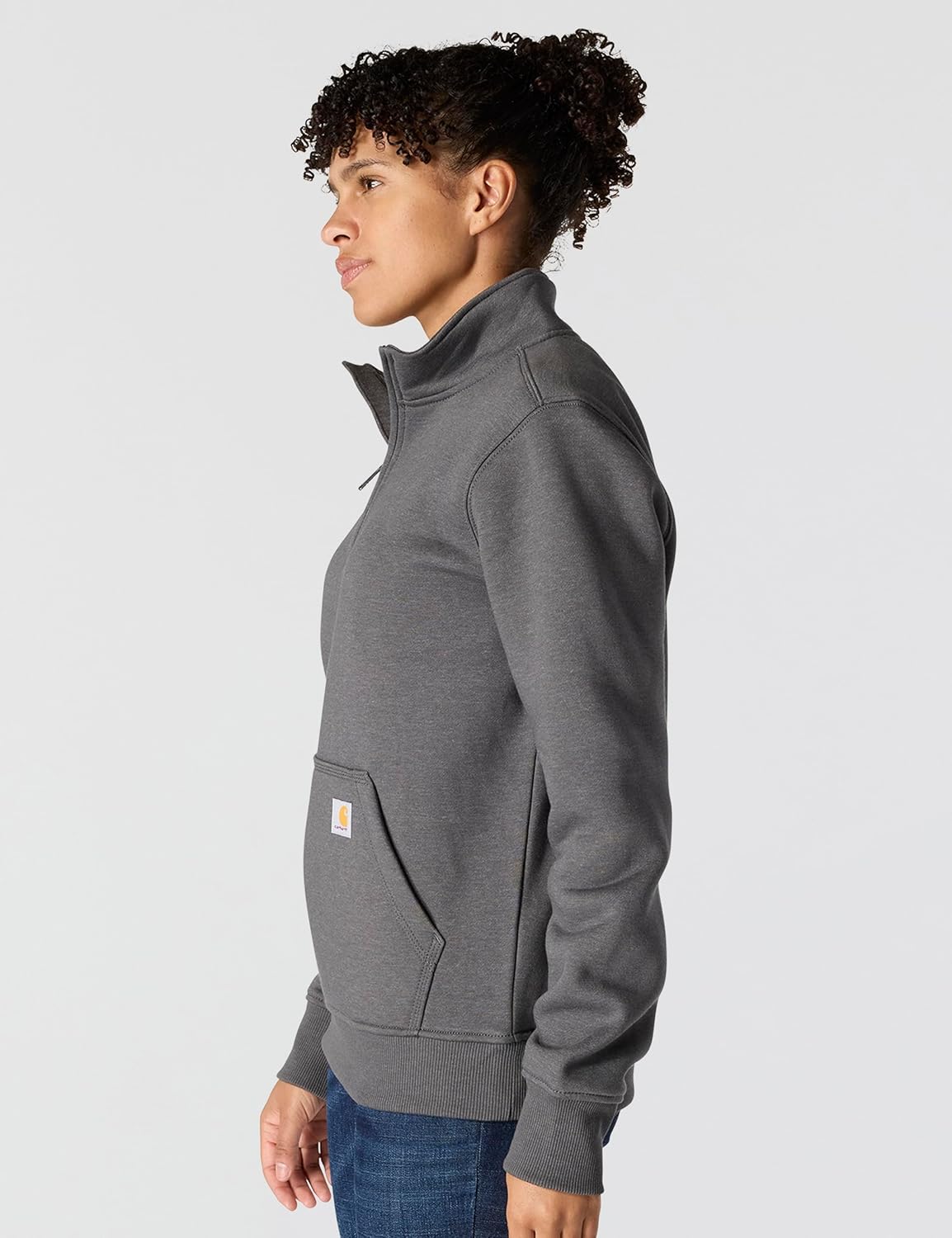 Carhartt Women's Relaxed Fit Midweight Quarter-Zip Mock-Neck Sweatshirt - Image 2