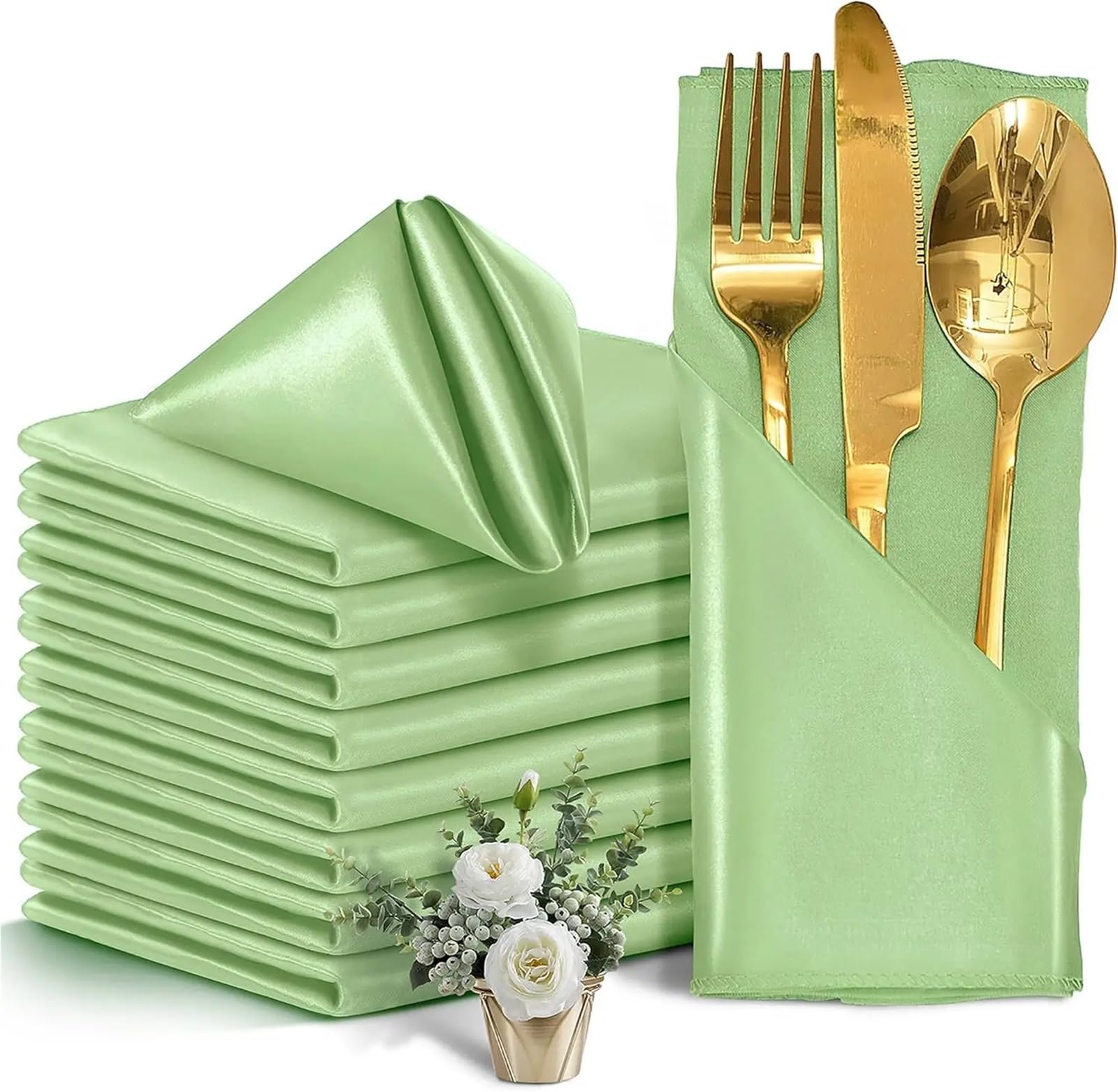 Cloth Napkins 24Pcs 30x30cm Satin Napkin Square Dinner Napkins Weddings Party Soft Table For Romantic Decoration