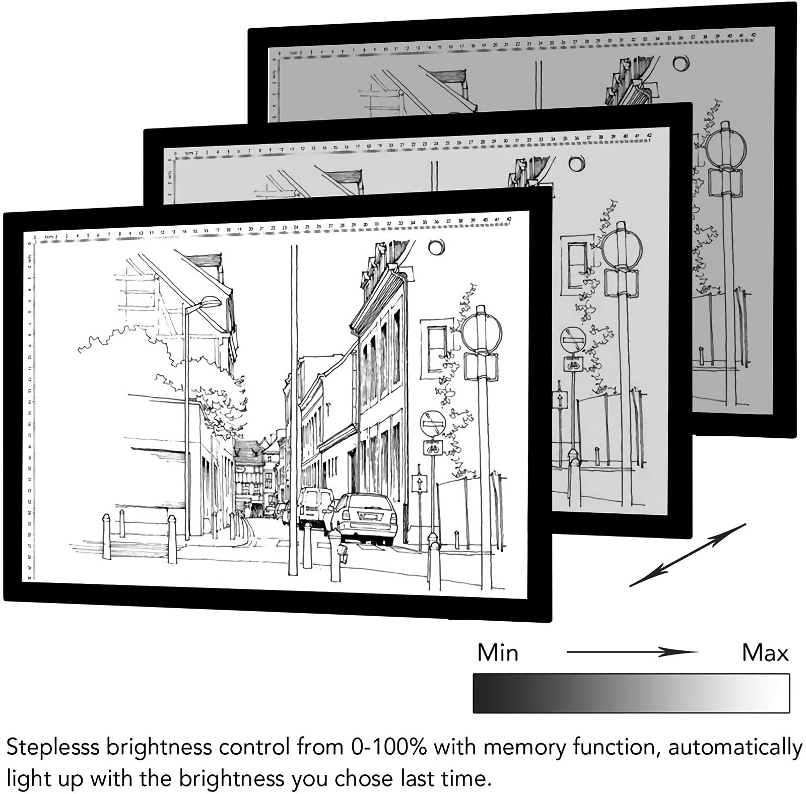 Tablette Lumineuse A1/A2/A3/A4, Ultra Mince Alimentation Luminosité Réglable Tablette De Dessin À LED, Mémoire Magnétique Tactile Tablette Dessin Lumineuse Pad Pour Dessin, Calligraphie,60×90CM