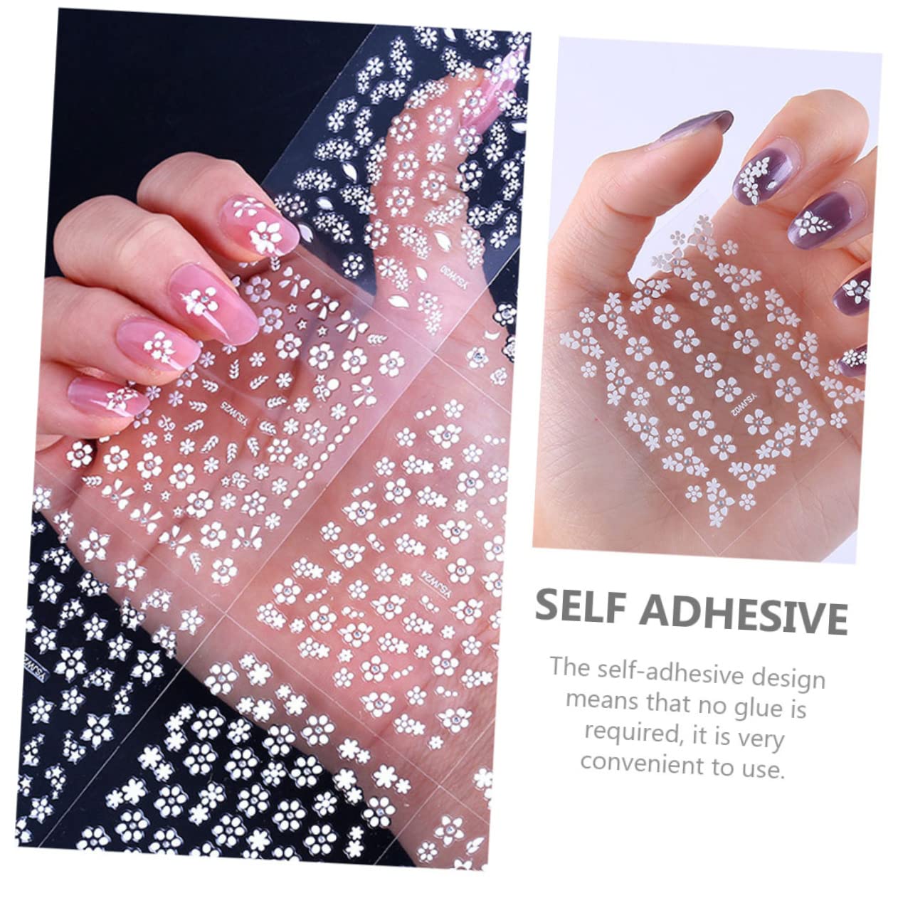 5 Set Adesivi Per Unghie Fiori Autoadesivi Decorazioni Nail Art Giapponesi Facili Applicare E Resistenti Per Manicure 30 Fogli*5