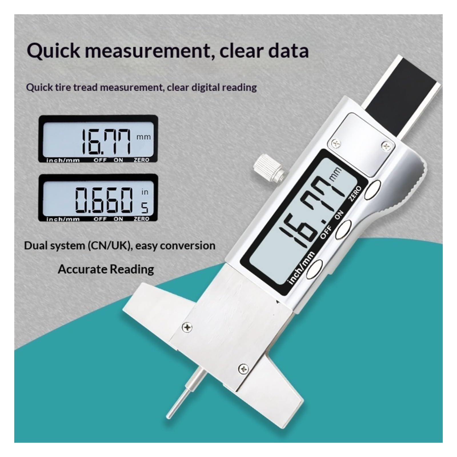 Medidor digital de profundidad de la banda de rodadura de neumáticos 2 uds 0.-25,4mm medidor Digital de profundidad banda rodadura LCD calibre acero inoxidable para coches, camiones