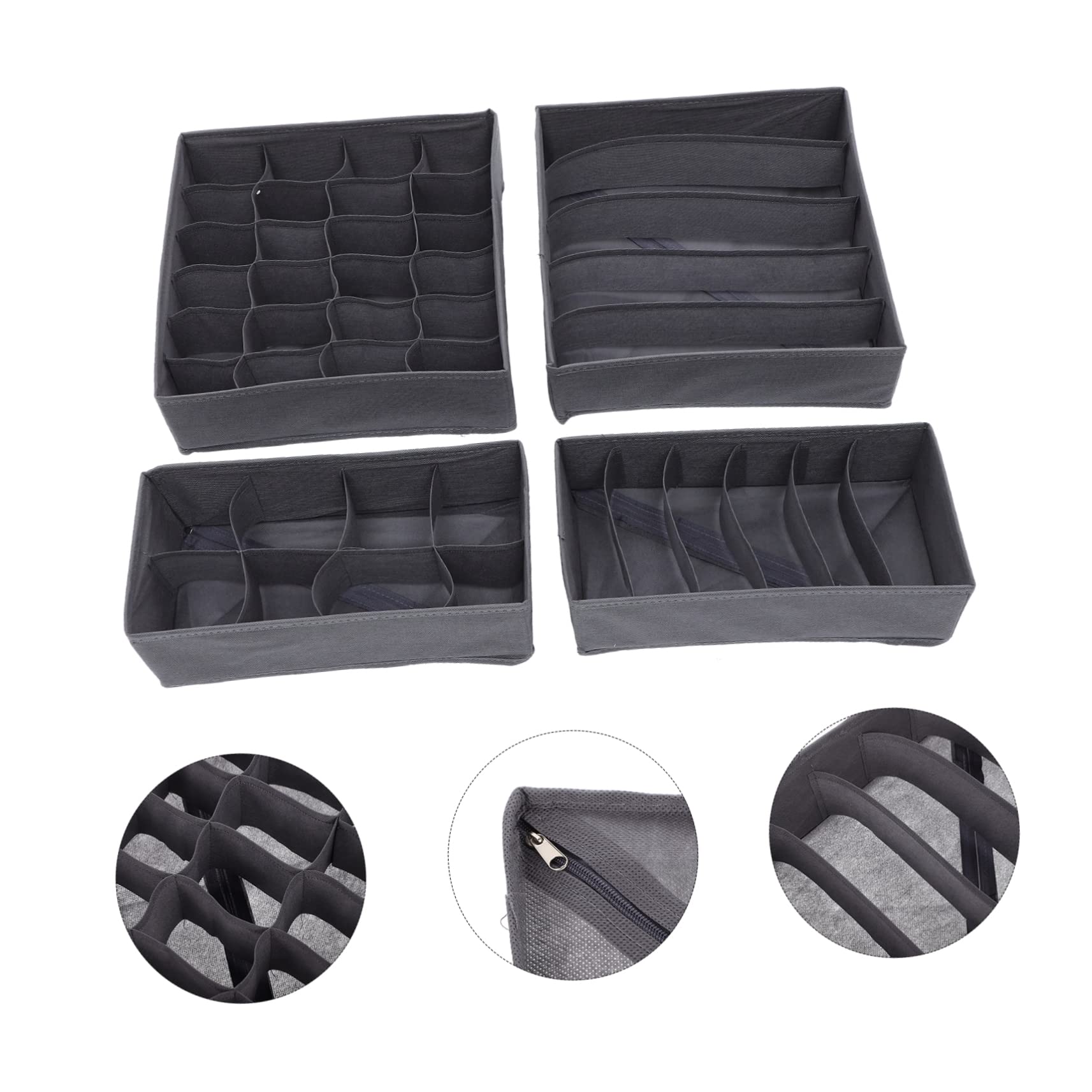 4 Organizador Negro Interior Piezas Cajones Ropa