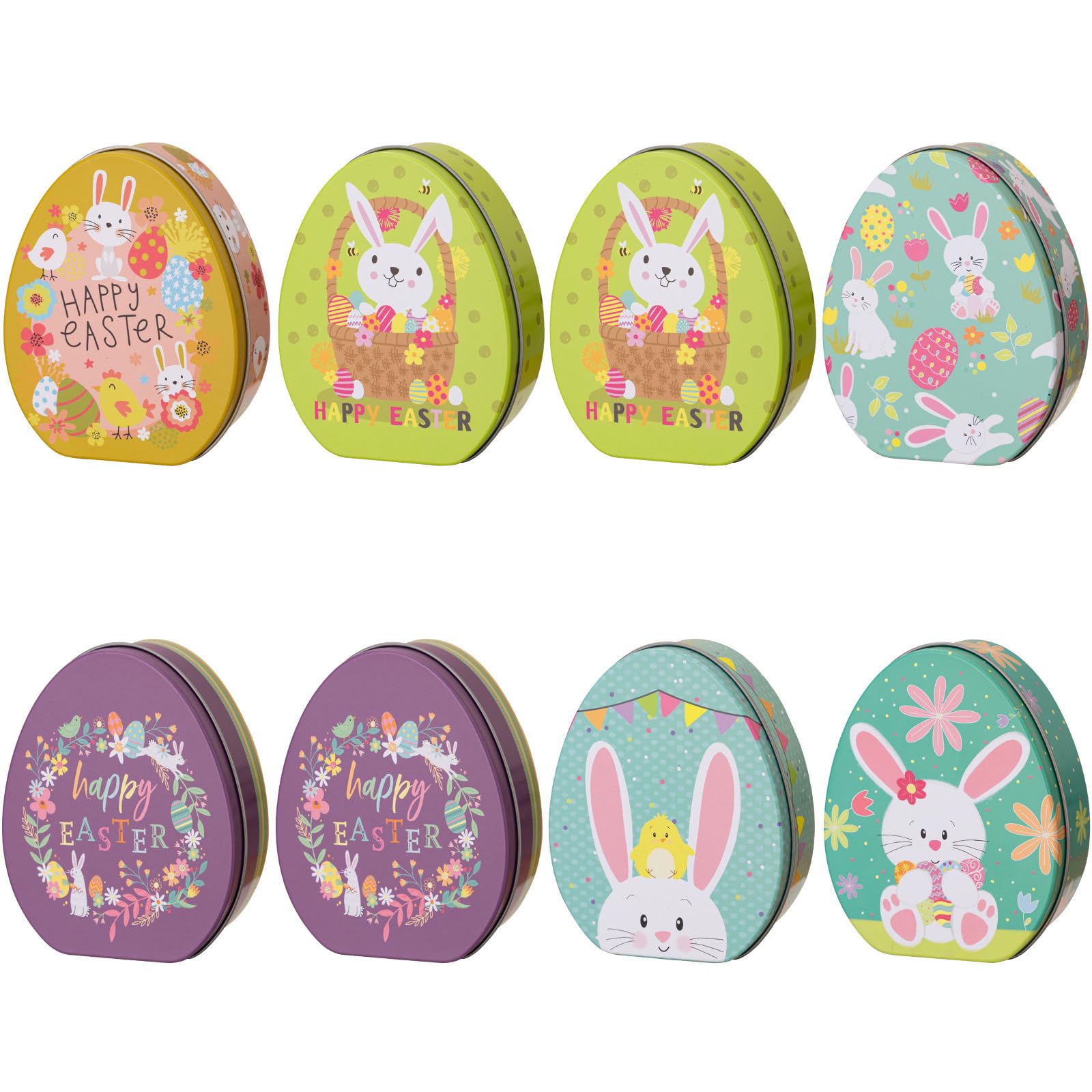 Hsioluted 8x / Set Easter Eggs Shaped Candy Boxes Cartoon Candy Boxes with Pattern Cookie Container for Easter