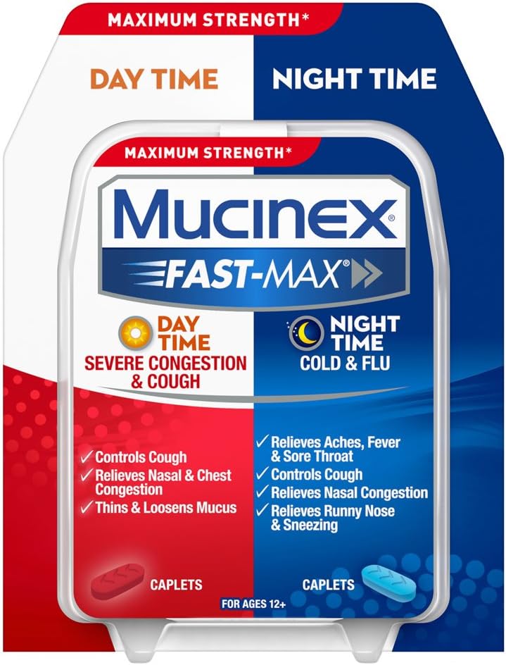 Mucinex Fast-Max Day/Night Severe Congestion & Cough Caplets, 30ct