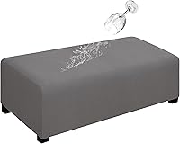 Vista 29 de Easy-Going 100% Funda elástica impermeable doble para otomano, funda protectora para muebles, rectangular, plegable, taburete para almacenamiento