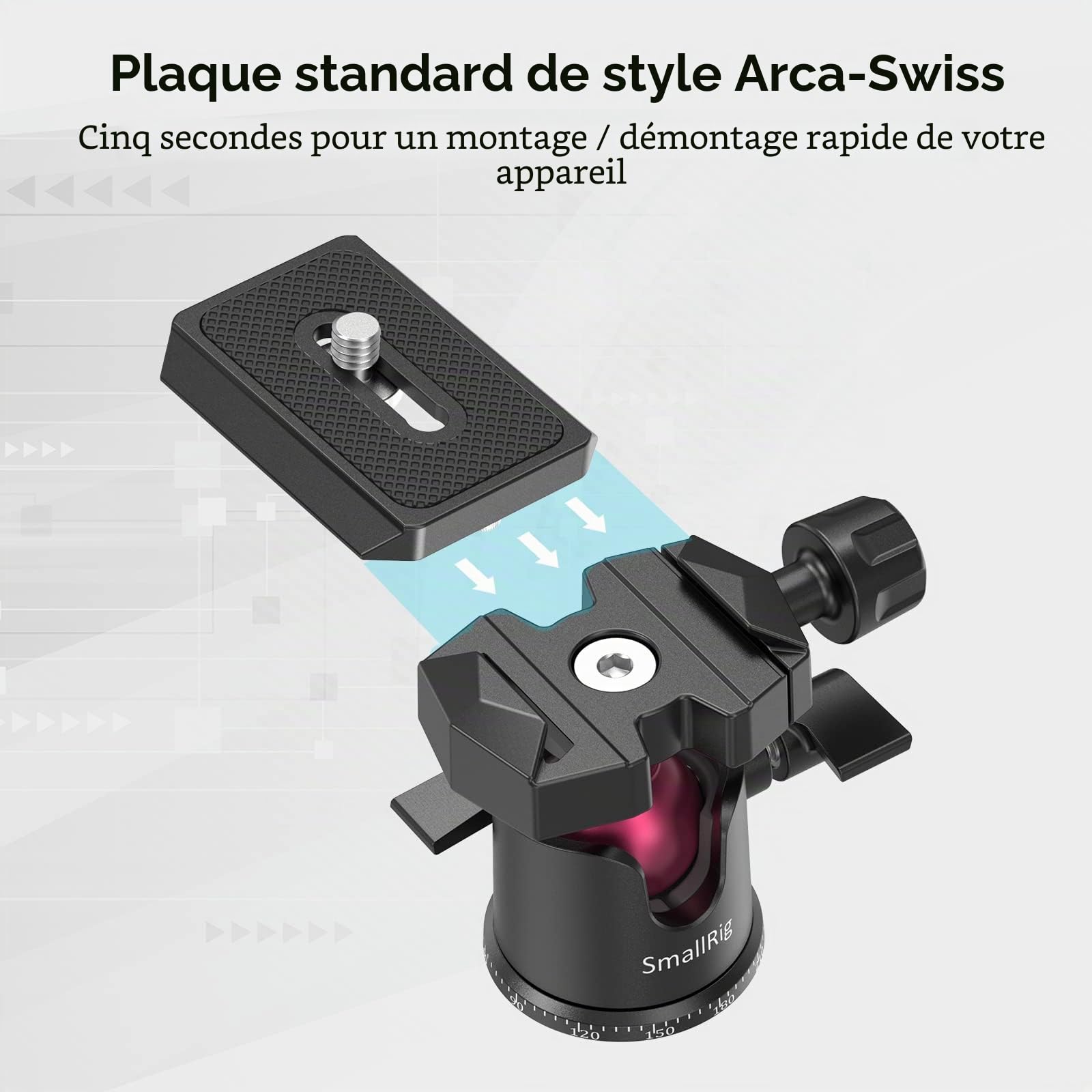 SMALLRIG Mini Trépied de Voyage Léger en Aluminium avec Fixation à Vis 1/4" pour GoPro, Smartphone, Appareil Photo Reflex Numérique - 2664