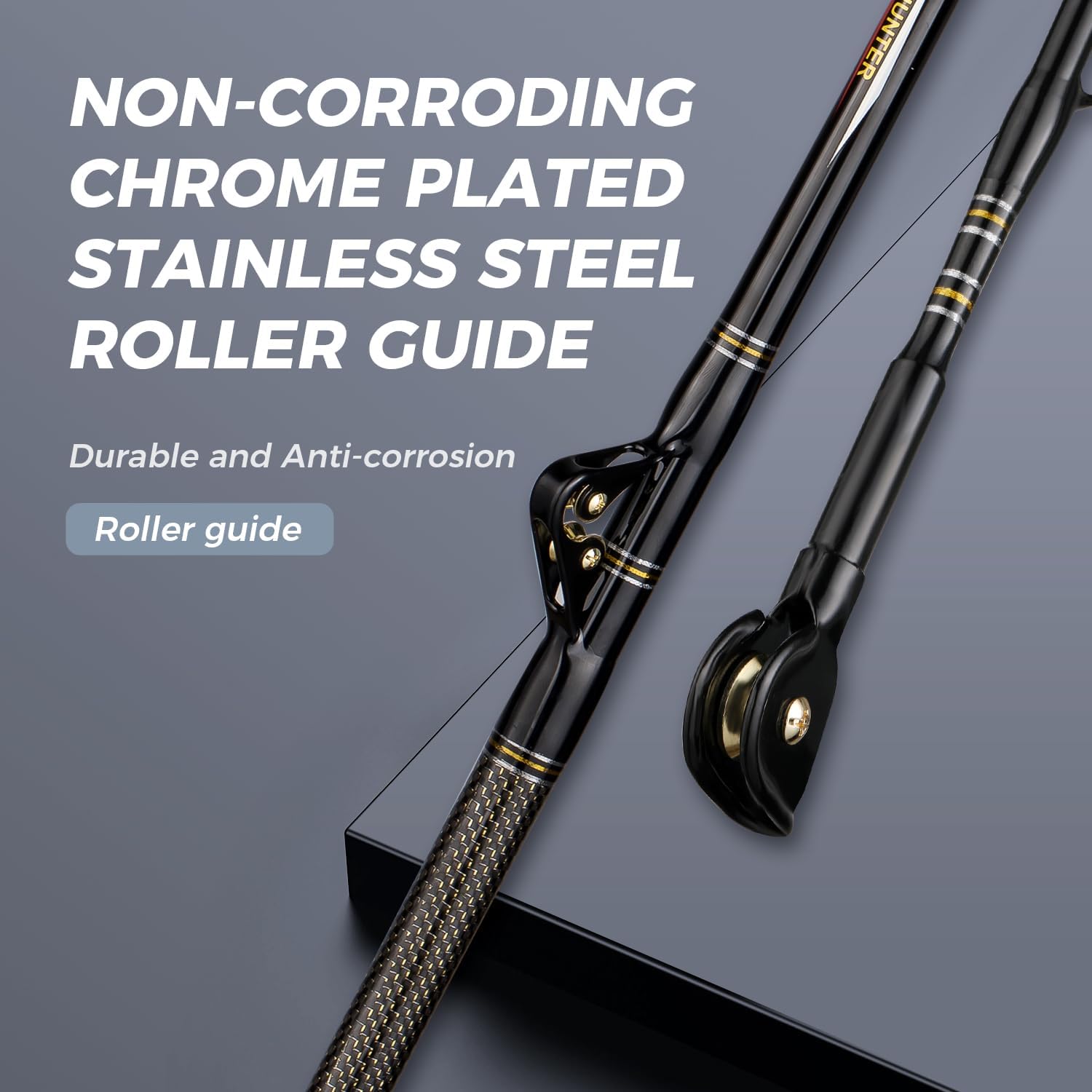 Trolling Rod Saltwater Offshore Heavy Roller Rod Bent Butt Trolling Rod Big Game Conventional Boat Fishing Pole Heavy Duty Fishing Rod 6'