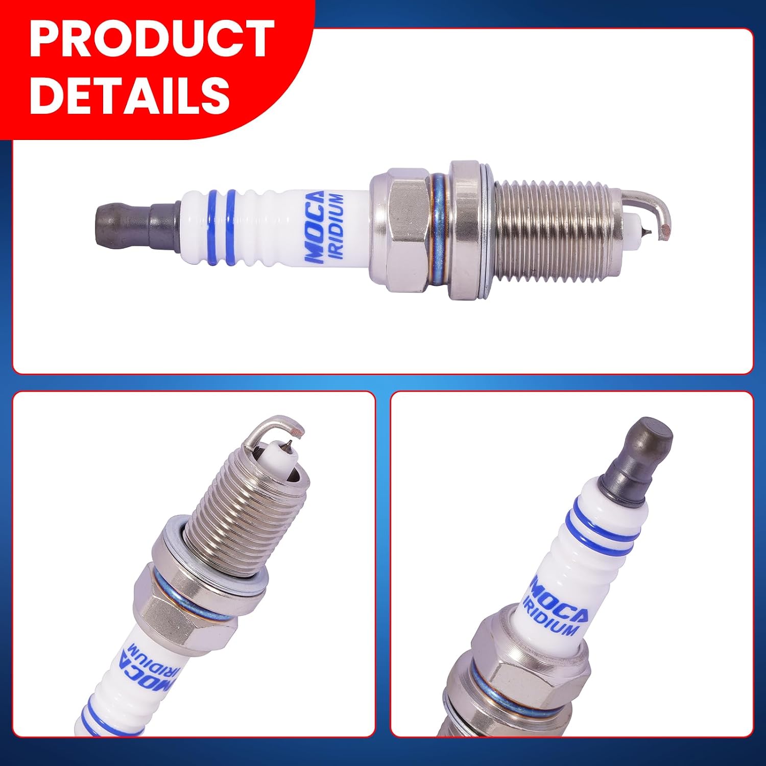 MOCA 6Pcs Spark Plugs 6987 Fit 97-11 for Dodge Nitro 3.7L, 99-10 for Jeep Grand Cherokee 3.7L/4.7L, 11-12 for Ram 1500 3.7L, 06-09 for Mitsubishi Raider 3.7L, 2007 for Chrysler Aspen 4.7L