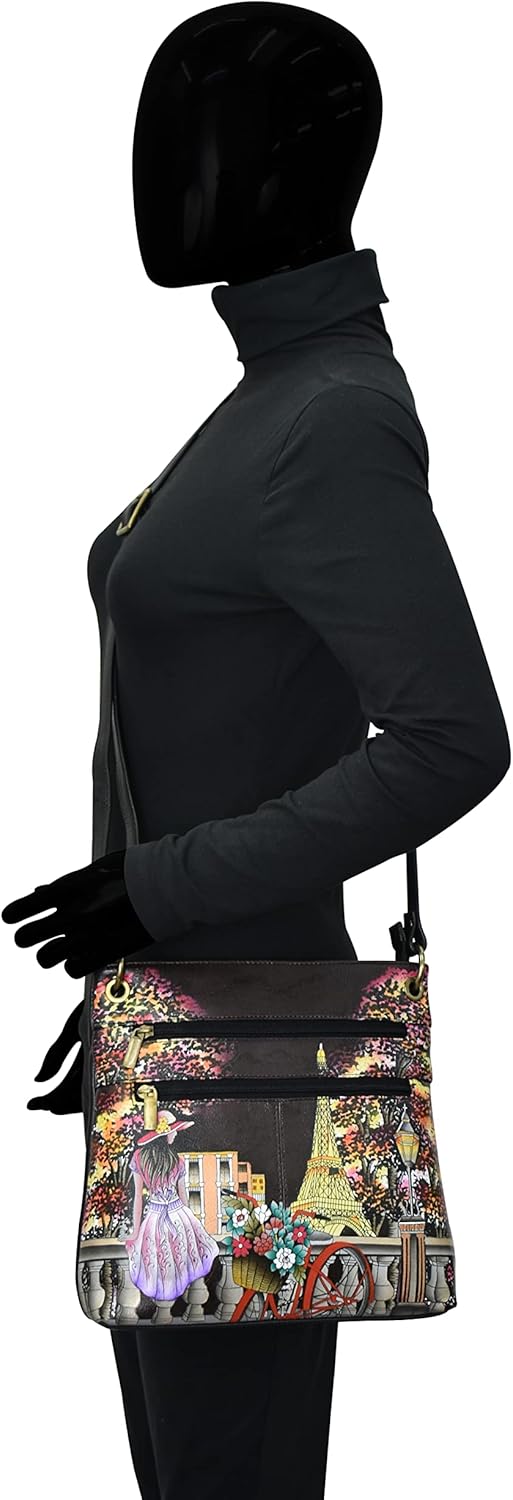 Anna by Anuschka Women's Hand-Painted Genuine Leather Medium Crossbody - Image 2