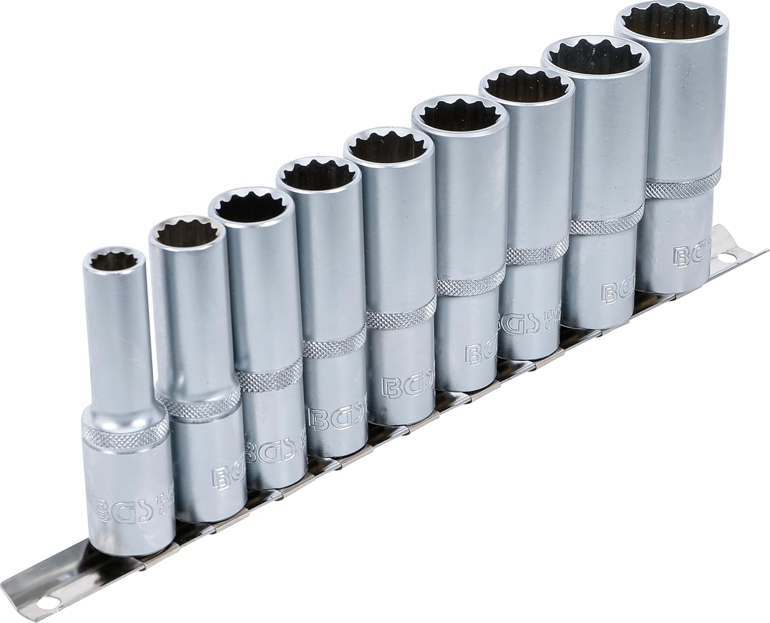 BGS 5253 | Socket Set, 12-point, deep | 12.5 mm (1/2") Drive | 10-24 mm | 9 pcs.