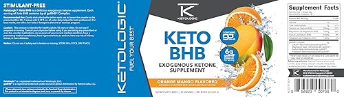 Miniatura 10 de KetoLogic BHB - Complemento Keto - Suprime el AppetitoAumenta la EnergíaBajo en carbohidratoselectrolitos  Sales Beta-Hidroxibutirato, 1