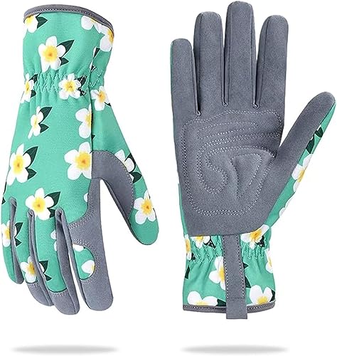 Jamo Homzi Guantes de trabajo de deshierbe de jardinería, guante de cuero para el jardín para las mujeres a prueba de espinas ninguna puñalada