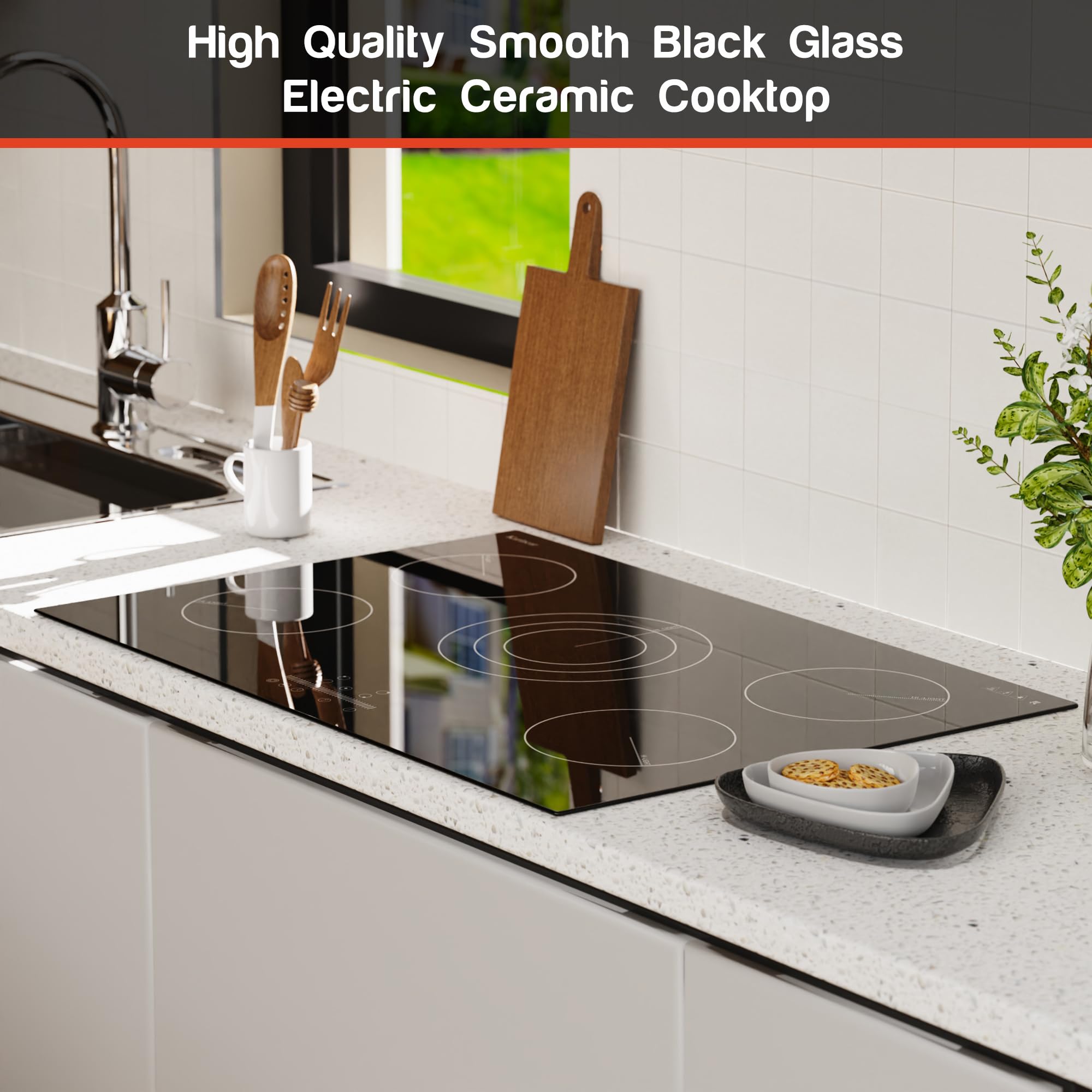 Snapklik.com : Electric Cooktop 30 Inch, 5 Burners Electric Stove Top