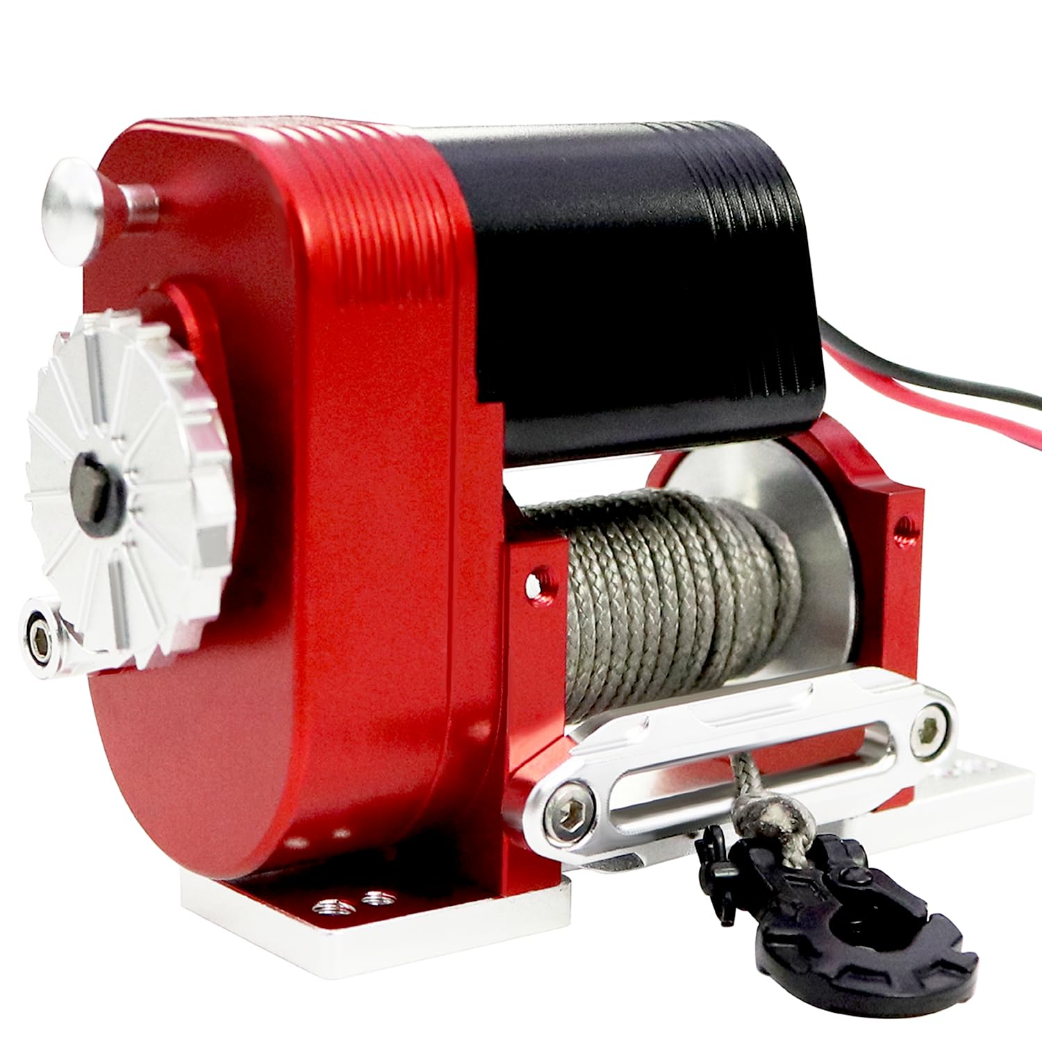 Cabrestante vertical simulado 1/10 8274 de aluminio 6-12.4 V, capacidad de carga de 50 libras para RC Crawler AXIAL SCX10 TRX4 RC4WD pieza de actualización (rojo)
